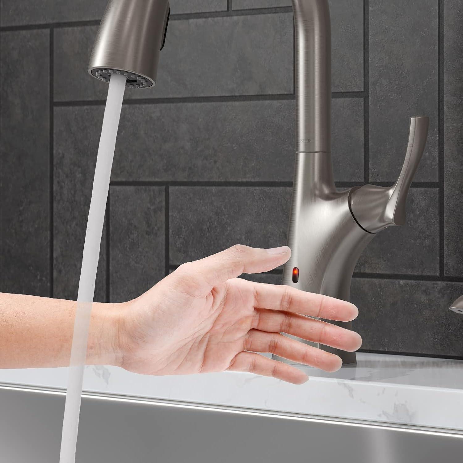 Pull Down Touchless Single Handle Kitchen Faucet with Side Spray