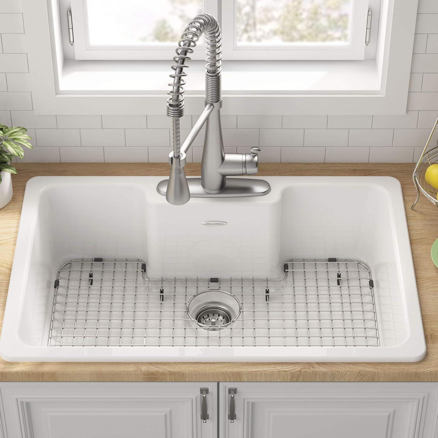 Quince 33'' L Drop-In Single Bowl Cast Iron Kitchen Sink