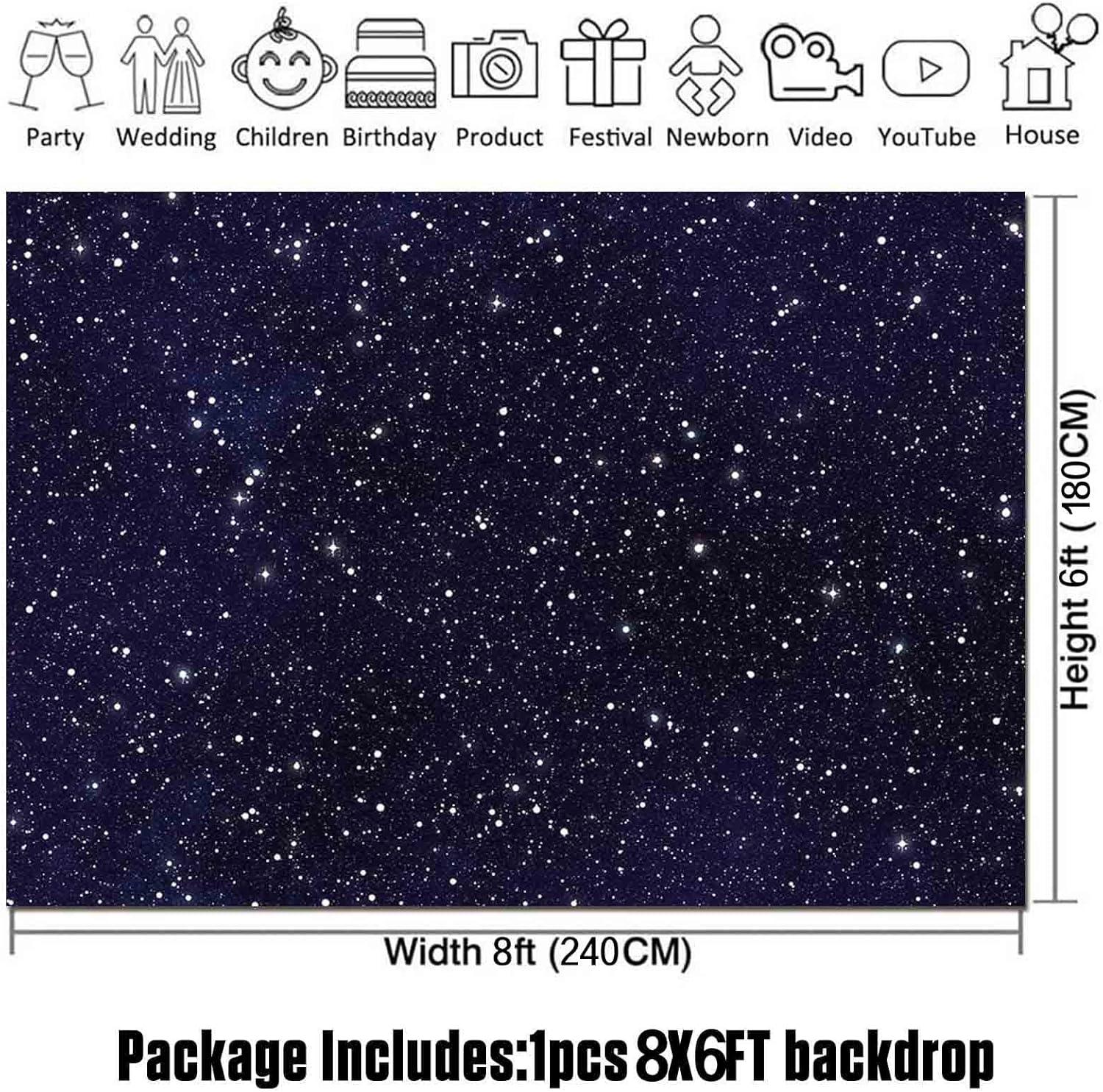 8x6FT Starry Night Sky Polyester Photography Backdrop