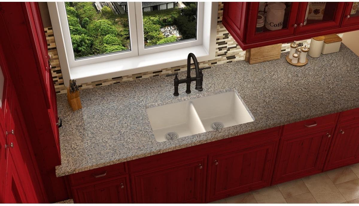Quartz Luxe 33" L x 19" W Double Basin Undermount Kitchen Sink