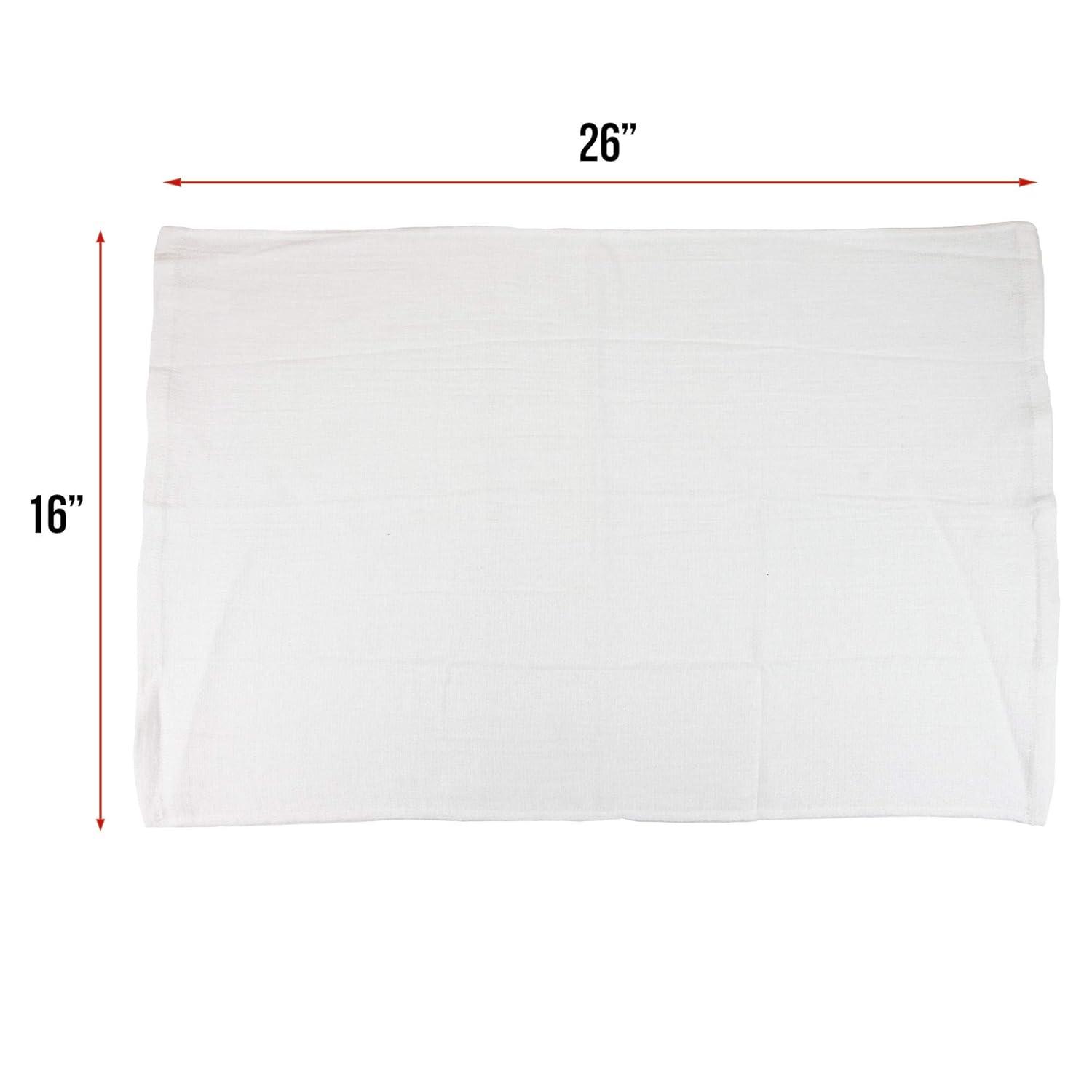 Huck Cotton Cleaning Towels 16x26 White (12/Pack)