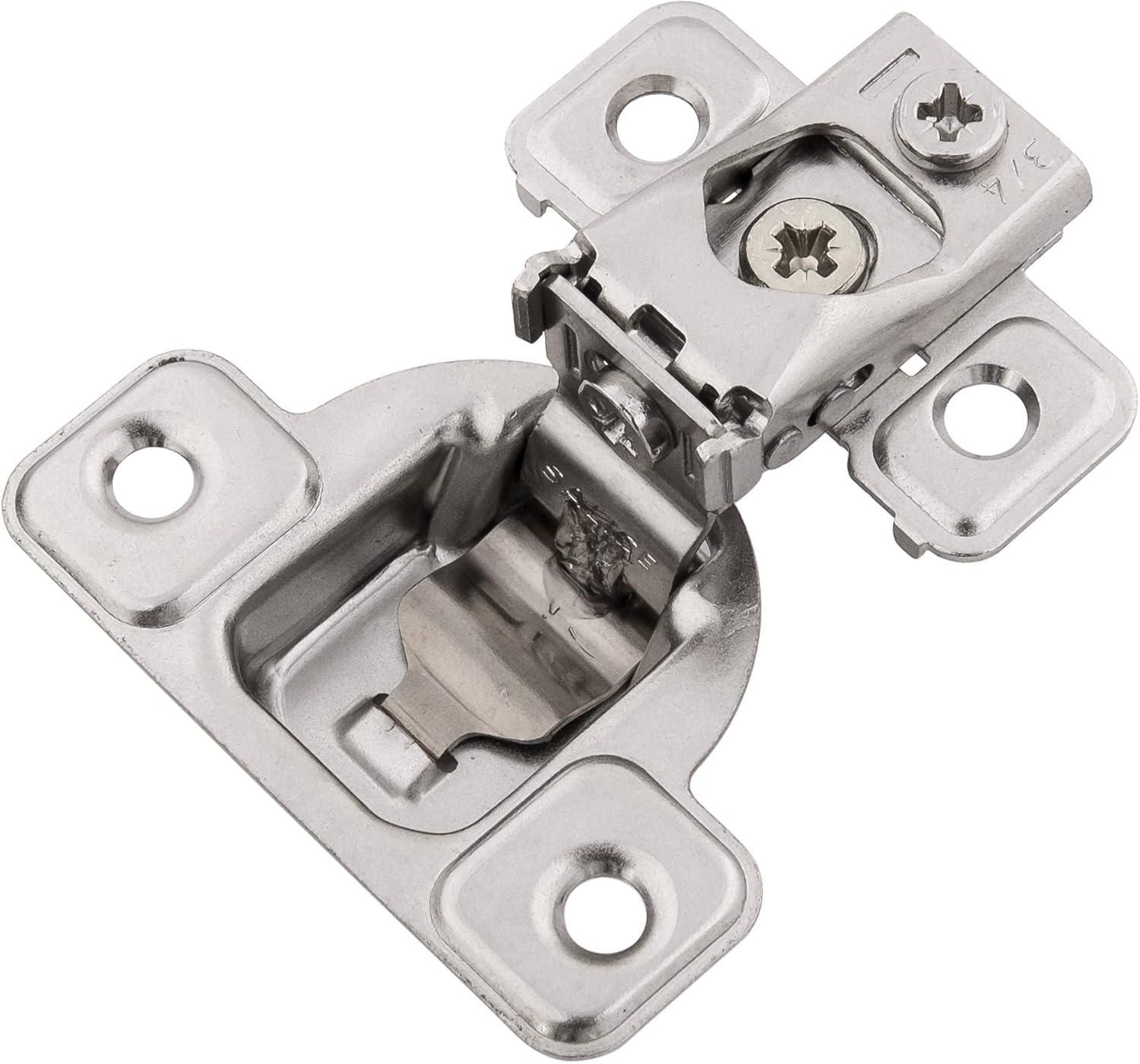 Polished Nickel 3/4 Inch Overlay Concealed Cabinet Door Hinge