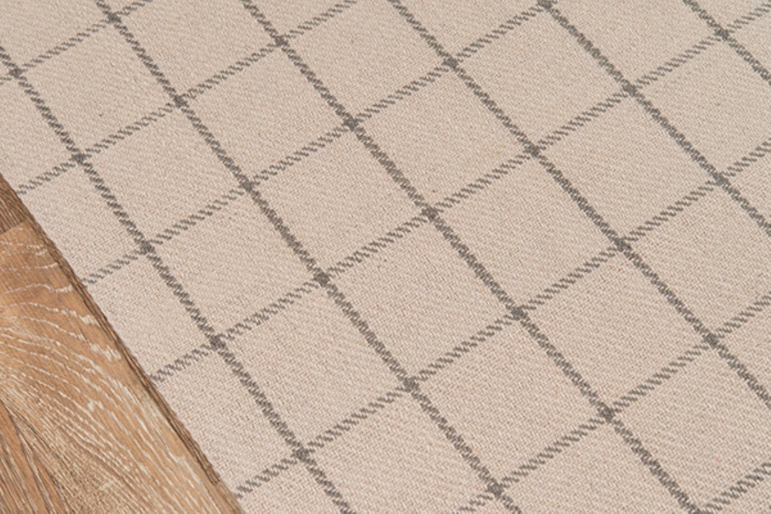 Marlborough Plaid Handwoven Wool Beige Area Rug