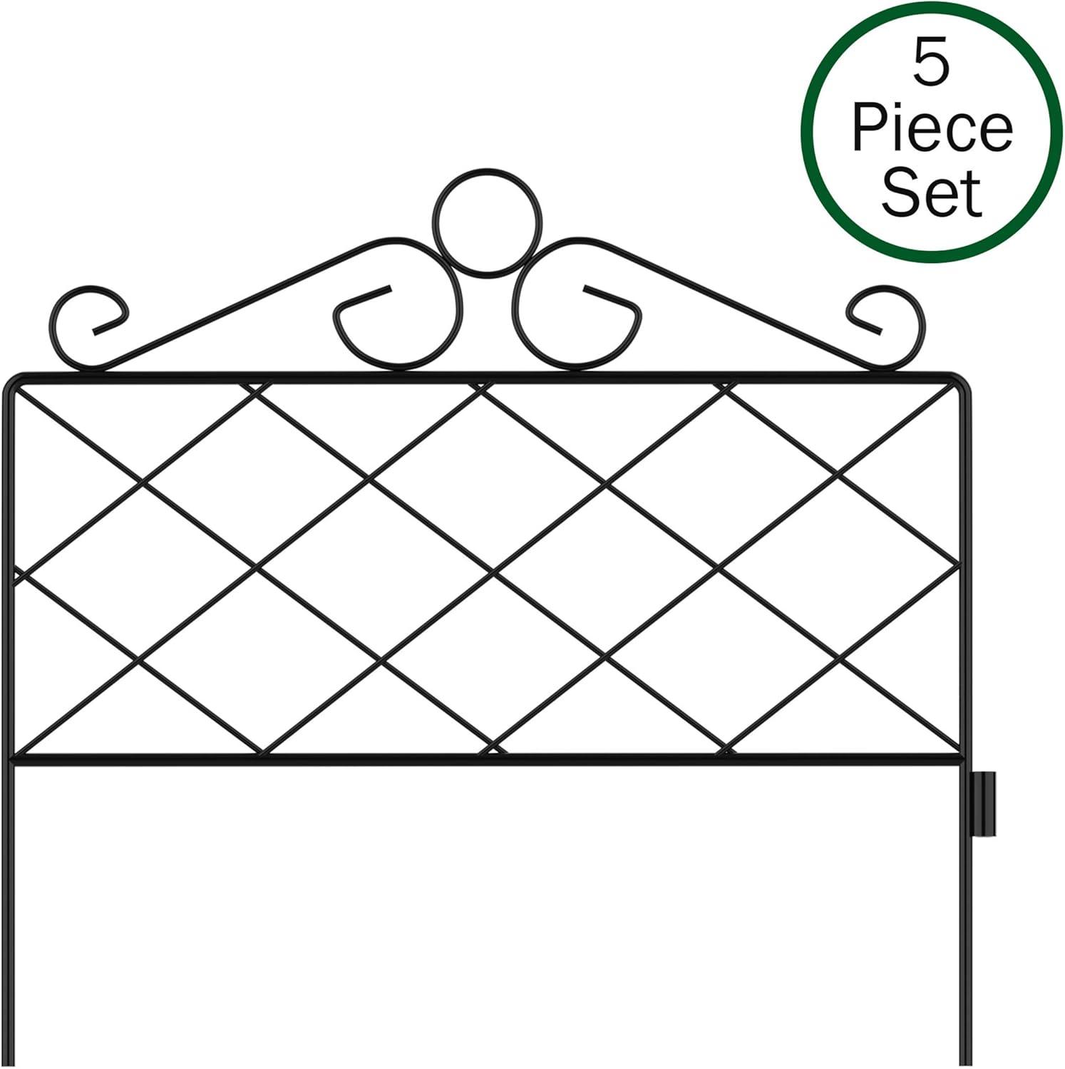 Azalea Black Metal Decorative Garden Fencing Set