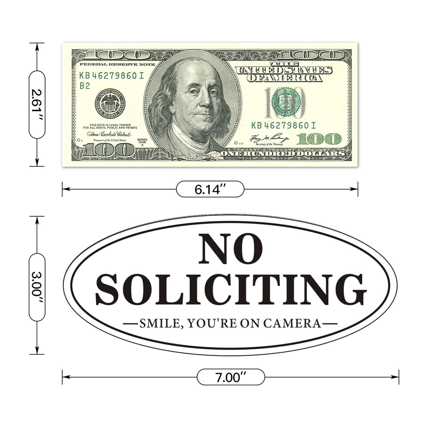 No Soliciting Sign For Front Door, (2 Pack) Self-Adhesive 7 x 3 Inches Seriously Don't Make it Weird Aluminum Metal Signs