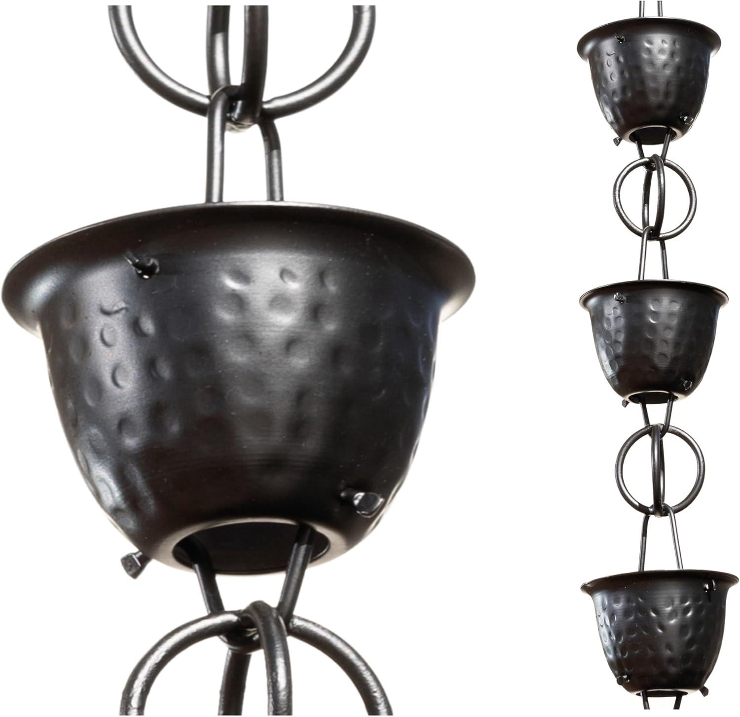 Monarch Rain Chains Aluminum Hammered Cup Rain Chain Replacement Downspout for Gutters