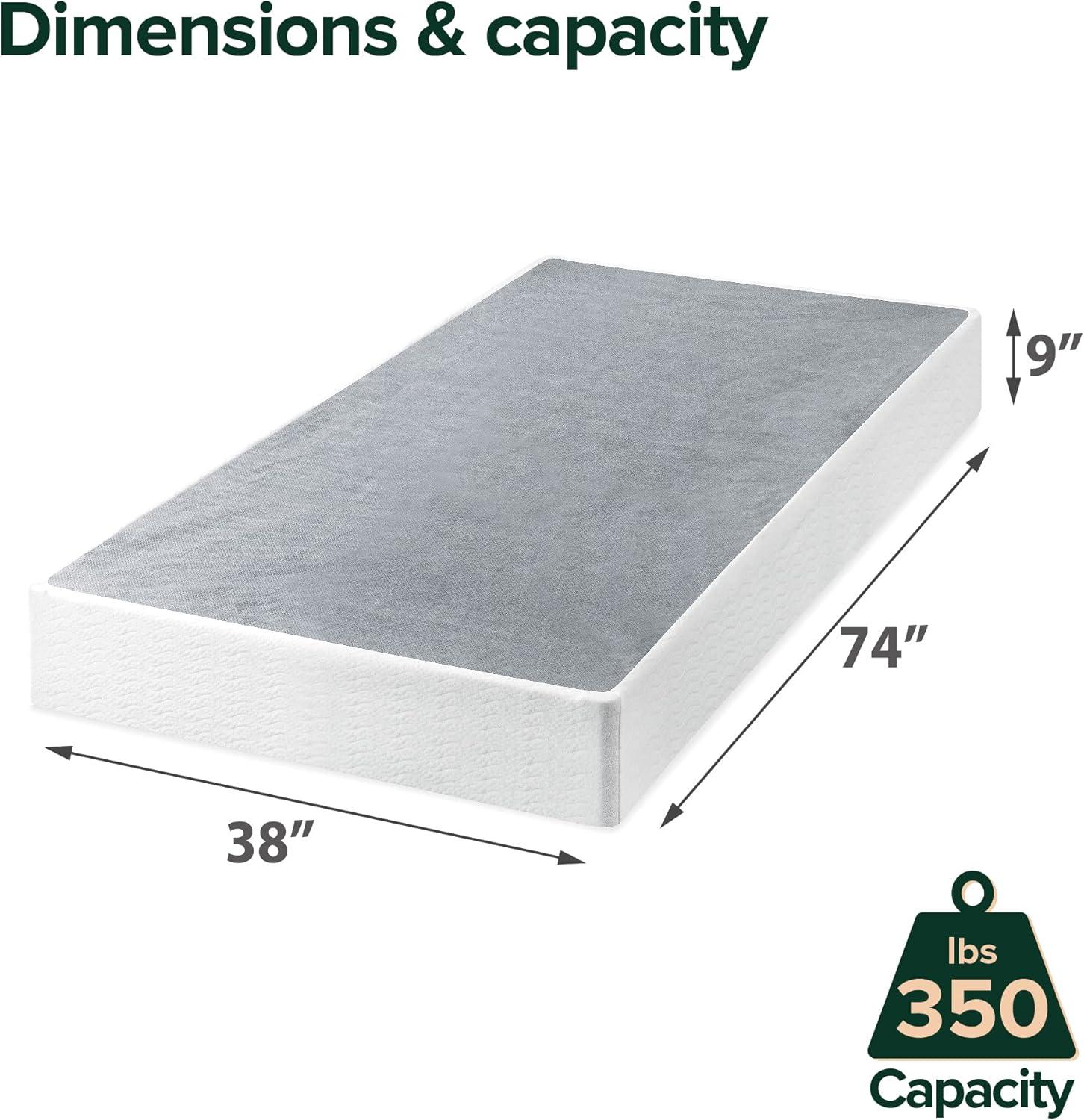 Metal Smart BoxSpring Mattress Base with Quick Assembly Gray - Zinus