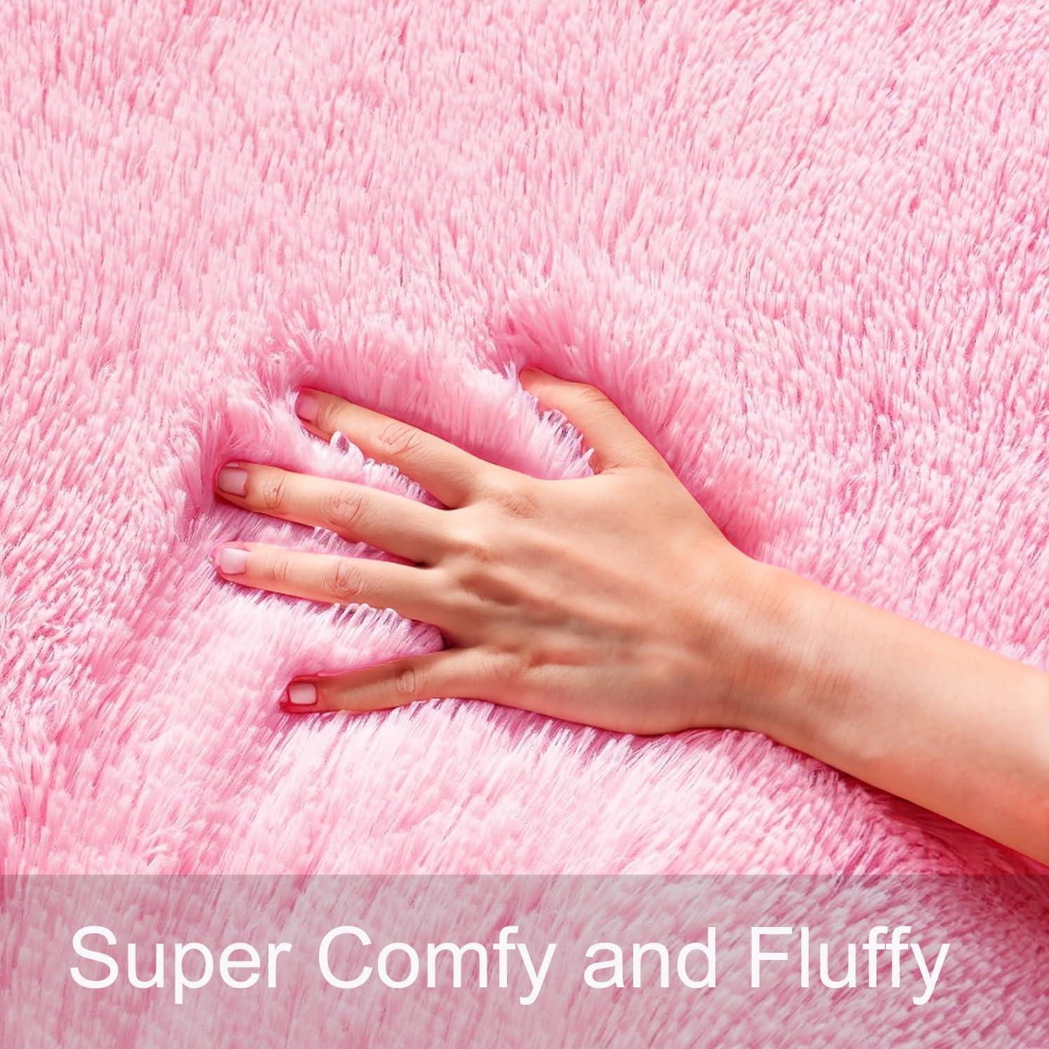Noahas Soft Fluffy Area Rug for Living Room Bedroom Shaggy Accent Carpets for Kids Girls Rooms,8'x10',Red