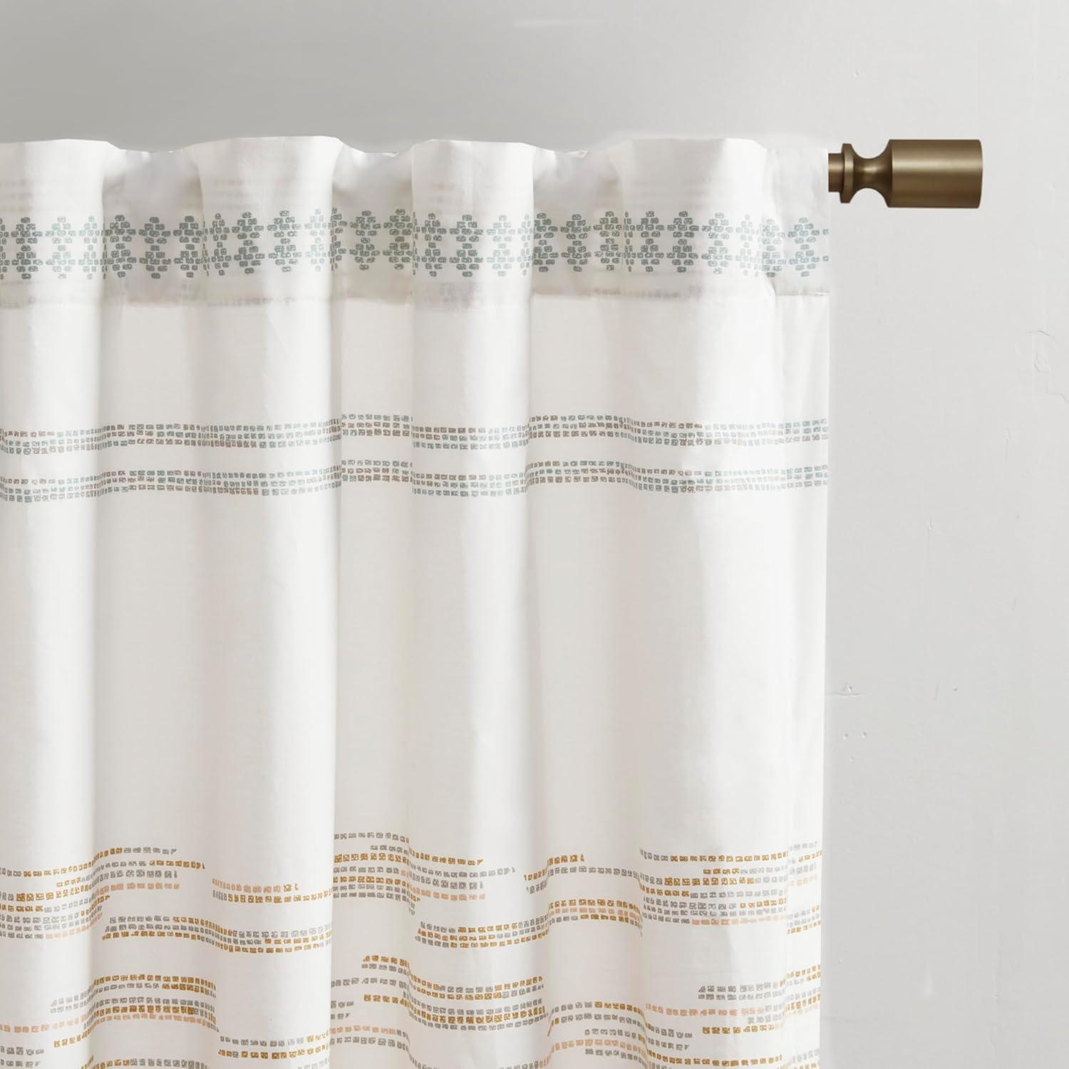 INK+IVY Nea 100% Cotton Printed Single Curtain Panel with Tassel Trim and Lining