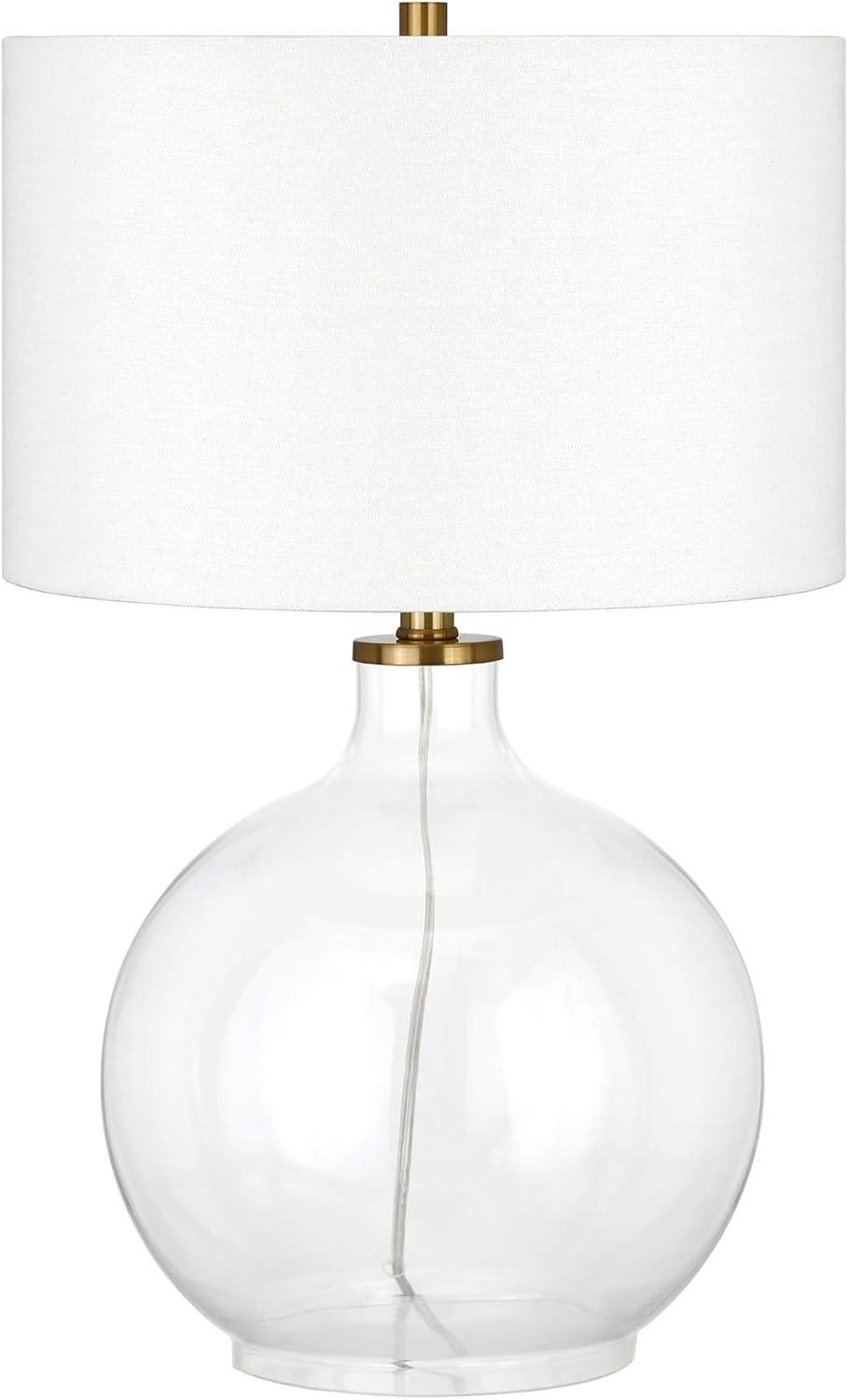 Evelyn&Zoe Modern Transitional Round Glass Table Lamp