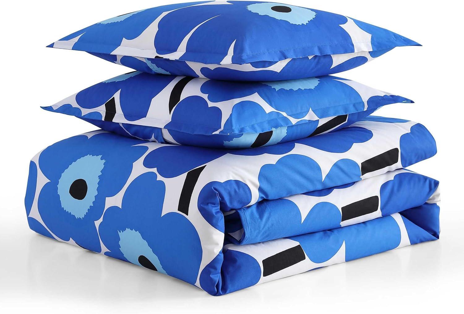 Marimekko Unikko Blue Cotton Duvet Cover Set