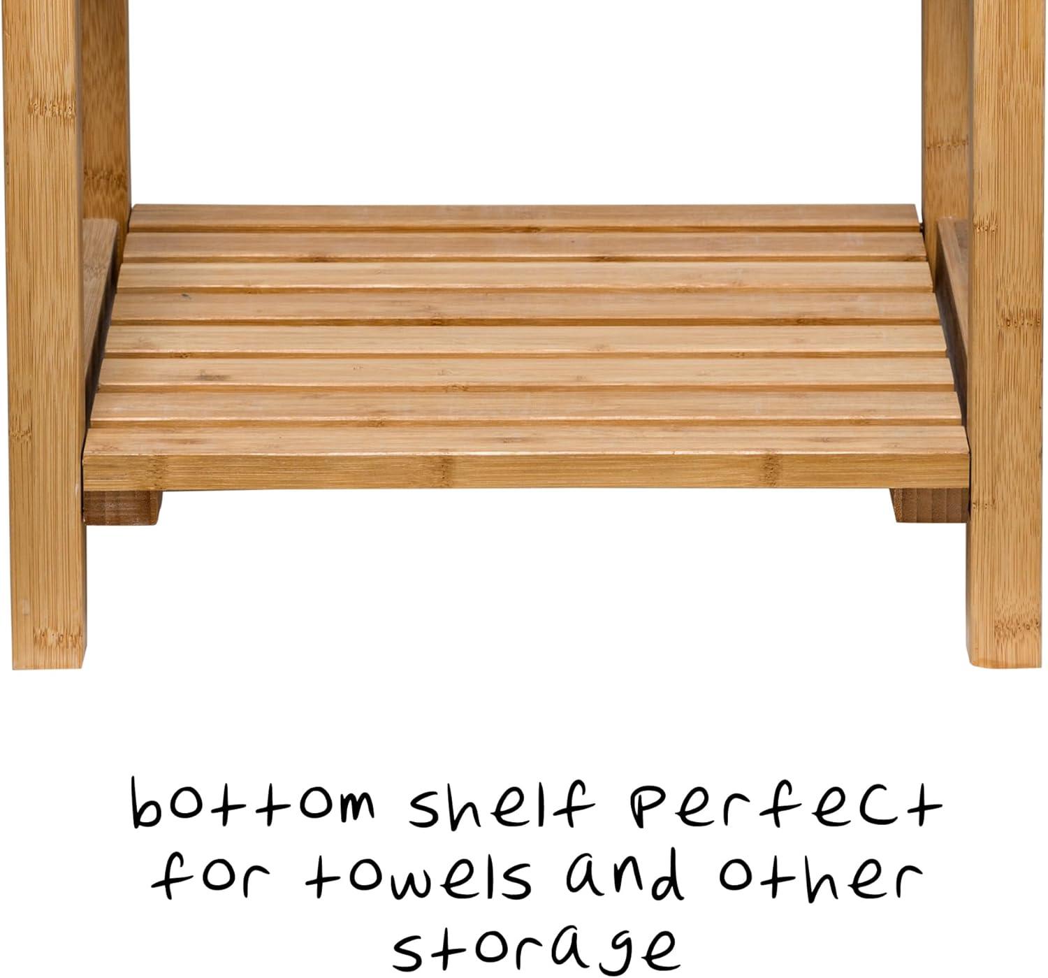 Eco-Friendly Bamboo Spa Bench with Ample Storage - Natural