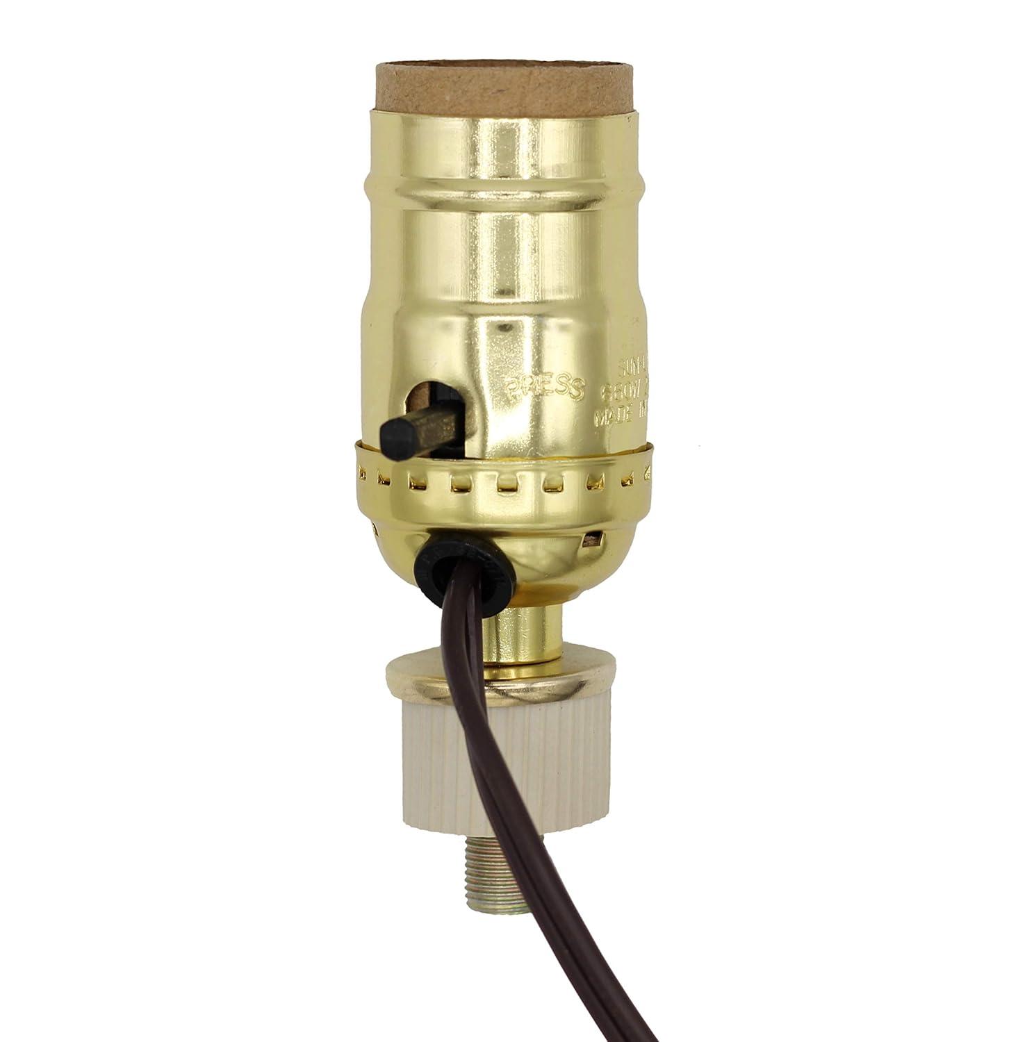 Gold DIY Lamp Kit with Brass Finish and Cord