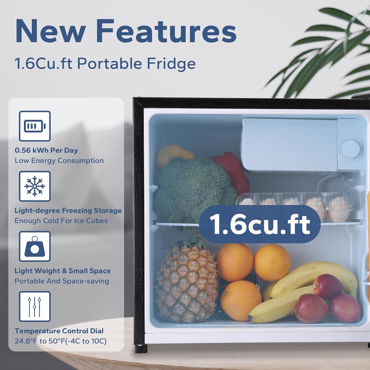 BANGSON BANGSON 1.6 Cu.Ft Mini Fridge With Freezer US-BSR-008