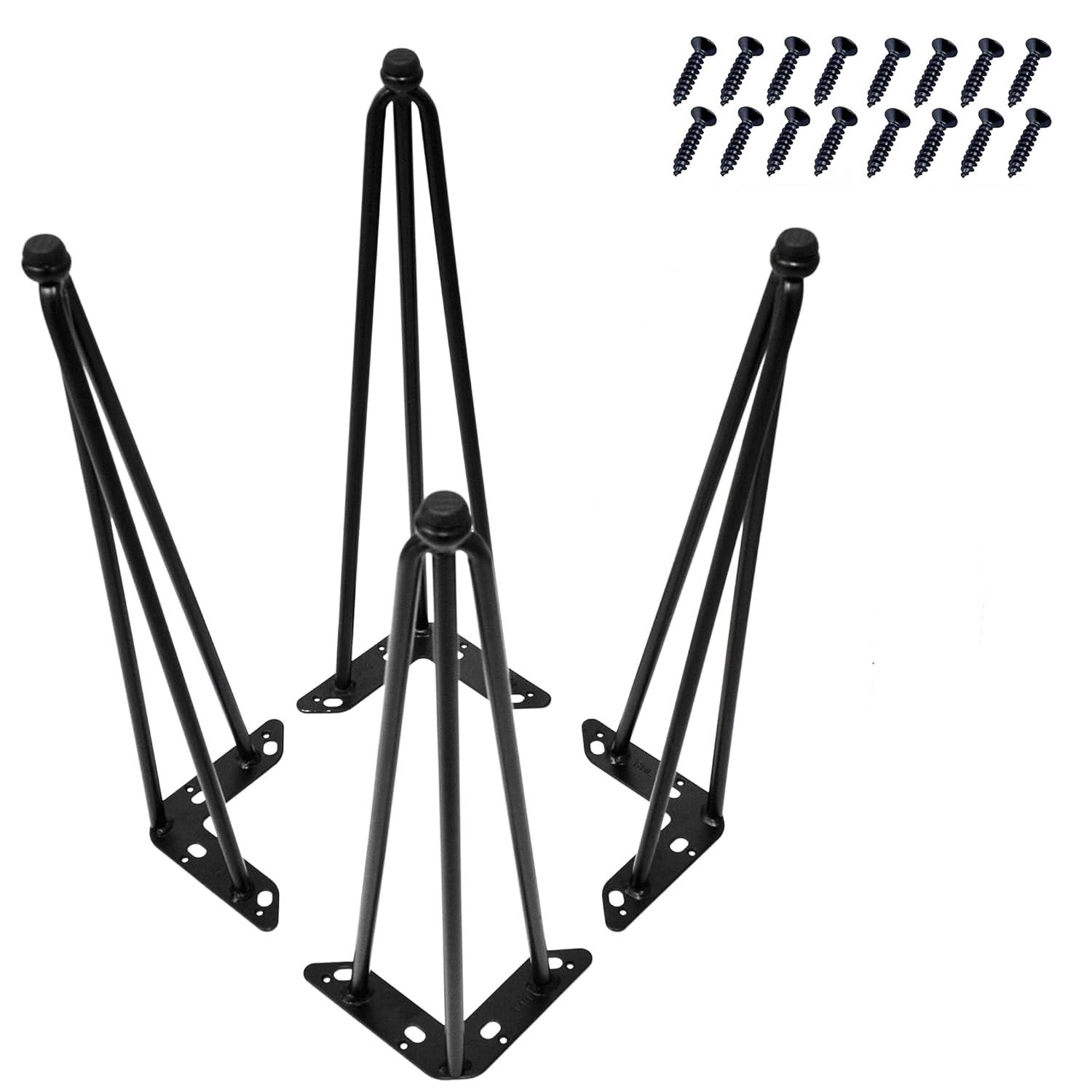 Home Soft Things 4 Piece Hairpin Metal Table Legs Furniture Legs Tripod 18" (4 pc)