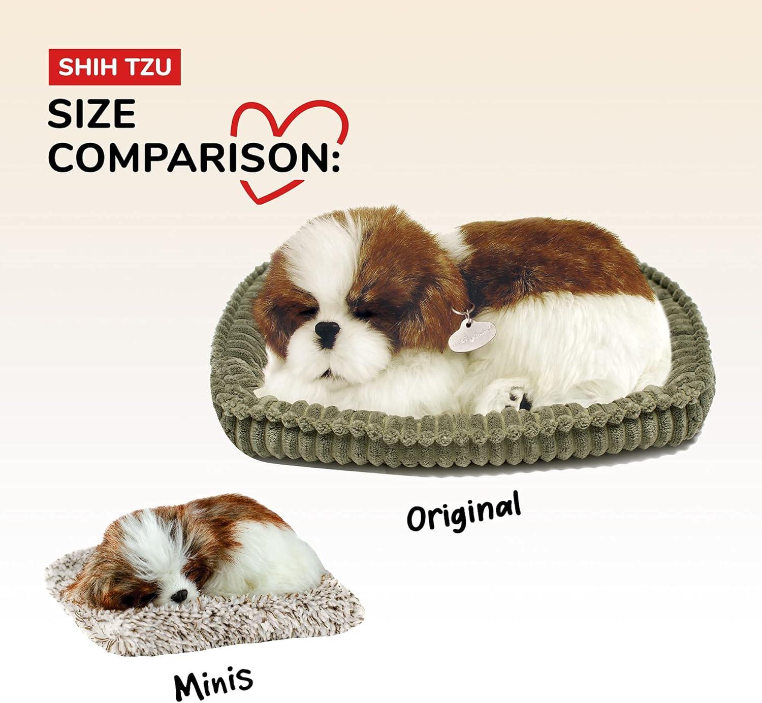 Perfect Petzzz - Mini Shih Tzu, Stuffed Animals for Girls and Boys, Dog Toys for Kids and Elderly, Battery-Operated Live Pet Toys, Companion Realistic Dog Calming Toys with Synthetic Fur