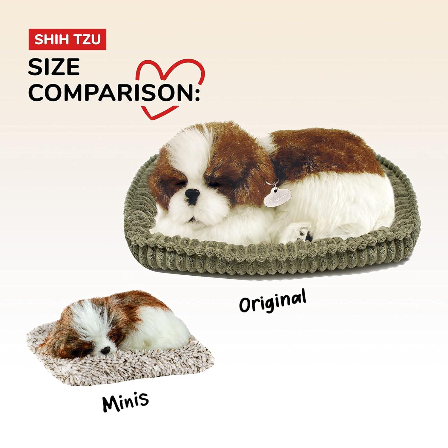 Perfect Petzzz - Mini Shih Tzu, Stuffed Animals for Girls and Boys, Dog Toys for Kids and Elderly, Battery-Operated Live Pet Toys, Companion Realistic Dog Calming Toys with Synthetic Fur