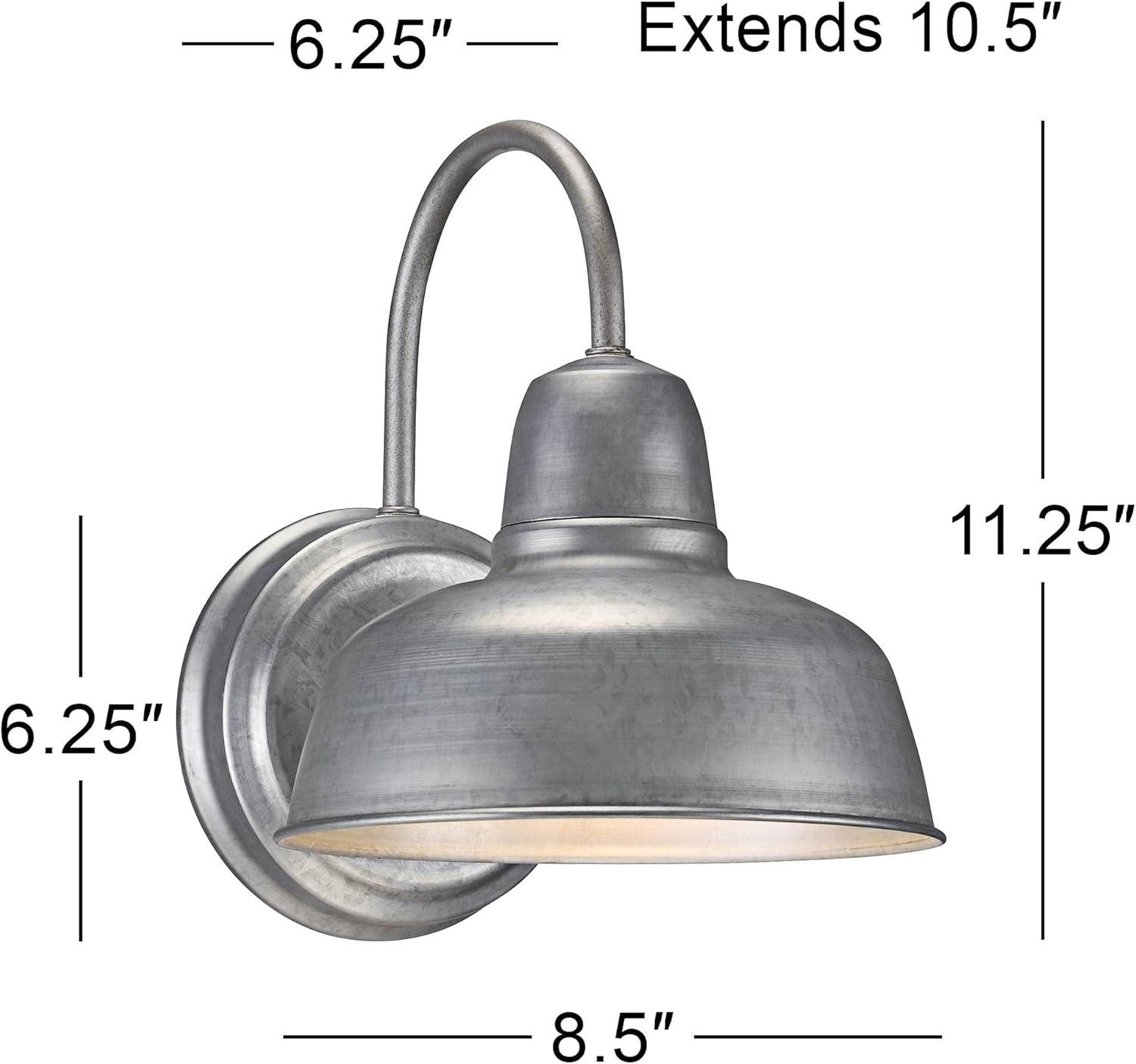 John Timberland Urban Barn 11 1/4" de Alto Galvanizado Luz de Pared Interior-exterior