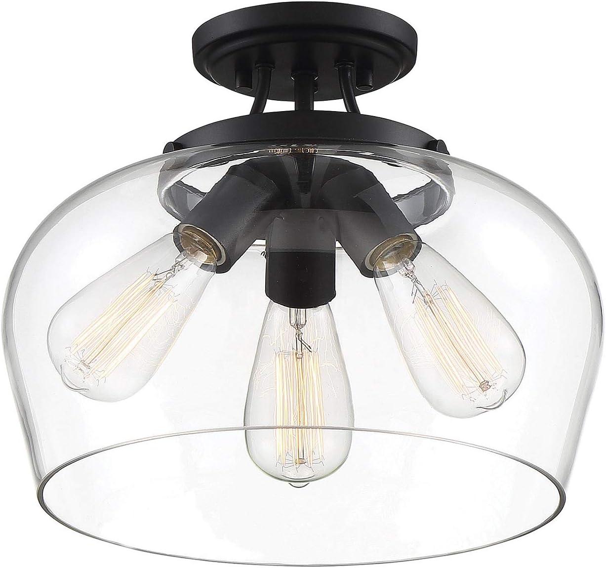 Savoy House Octave 3 - Light Semi-Flush Mount in  Black