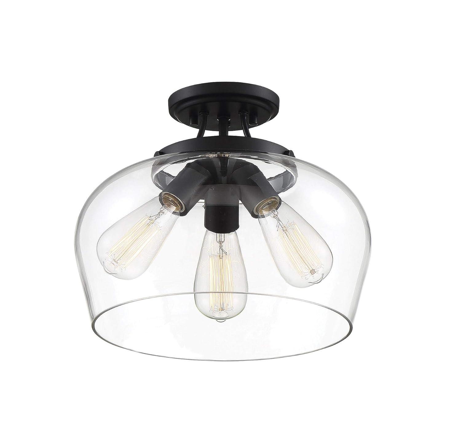 Savoy House Octave 3 - Light Semi-Flush Mount in  Black
