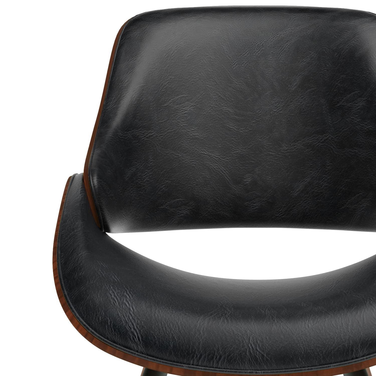 Simpli Home Malden Upholstered Dining Chair with Ergonomic Solid Wood Frame and Mid-Century Modern Style