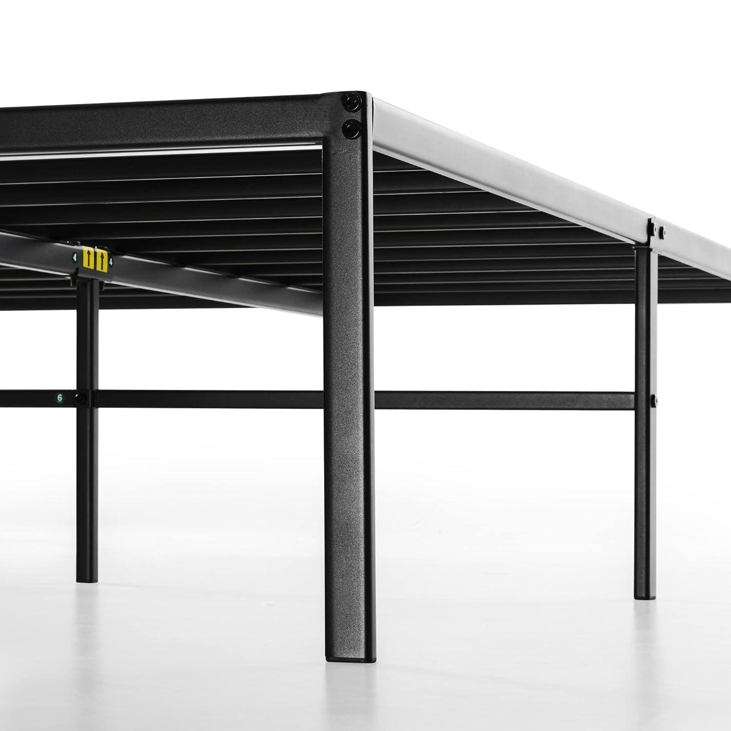 Best Price Mattress 16 Inch Metal Platform Bed Frame, Heavy Duty Steel Slats, Black, Full (SPSC-16BK-F)