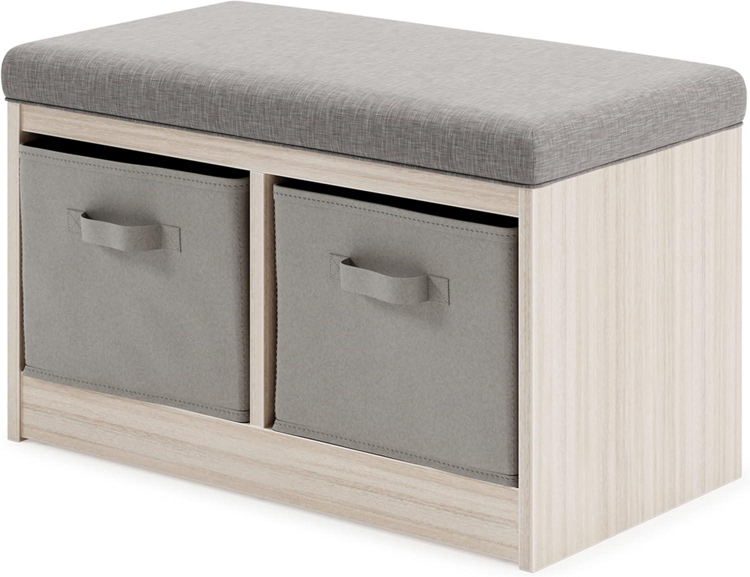 Signature Design by Ashley Casual Blariden Storage Bench, Gray/Natural