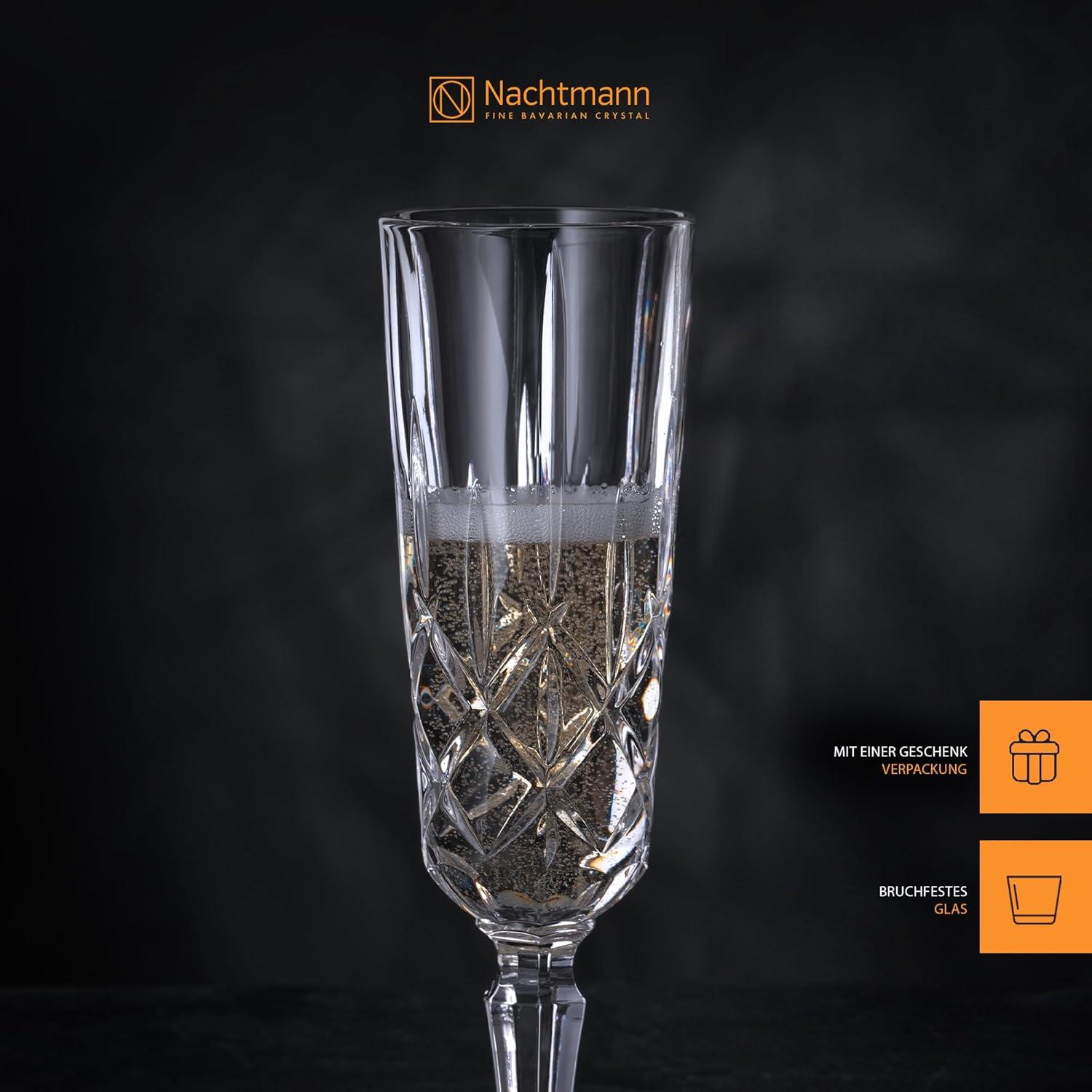 Nachtmann Noblesse 8-Inch Crystal Champagne Flutes Set