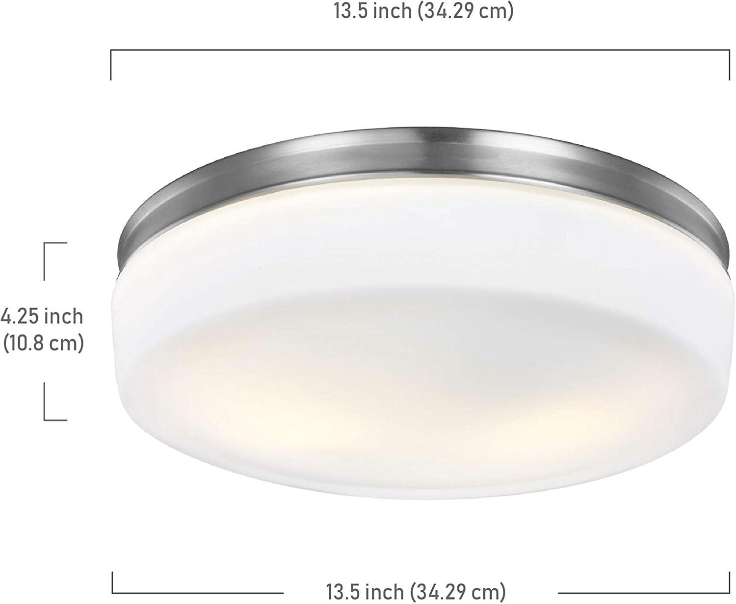 Elegant Satin Nickel 2-Light Indoor/Outdoor Flush Mount with Opal Etched Glass