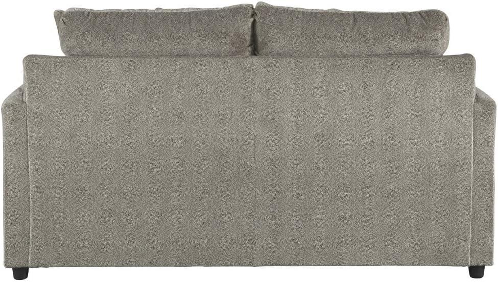 Gray Microfiber Stationary Loveseat with Jacquard Chenille Pillows