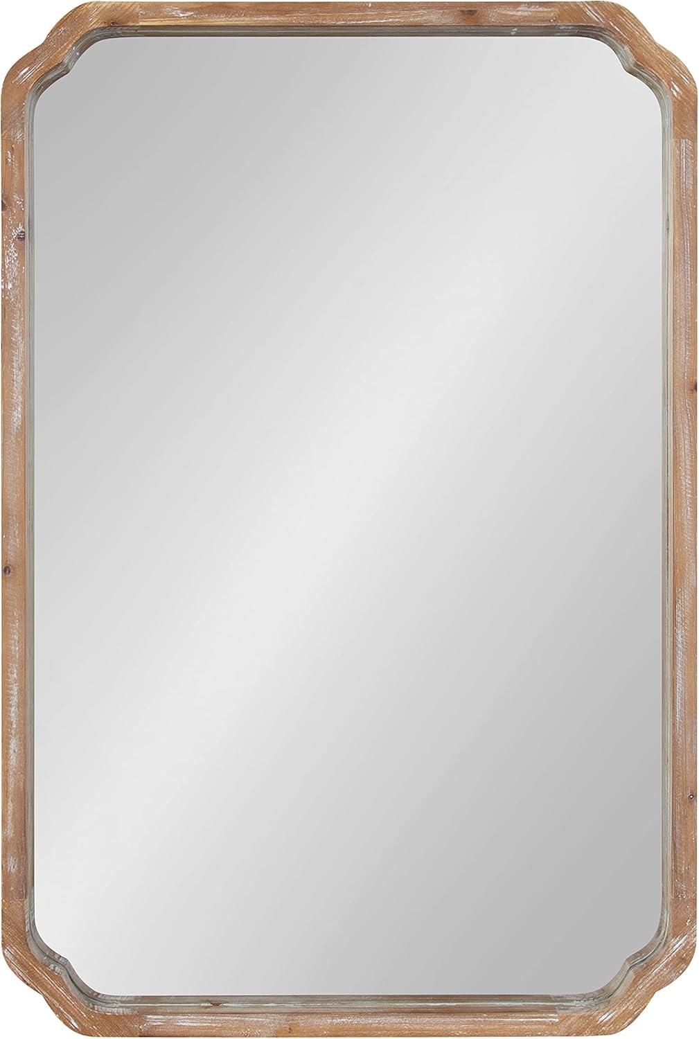 Uniek Kate And Laurel Marston Rectangle Mirror, 36"H x 24"W x 1-3/4"D, Rustic Brown