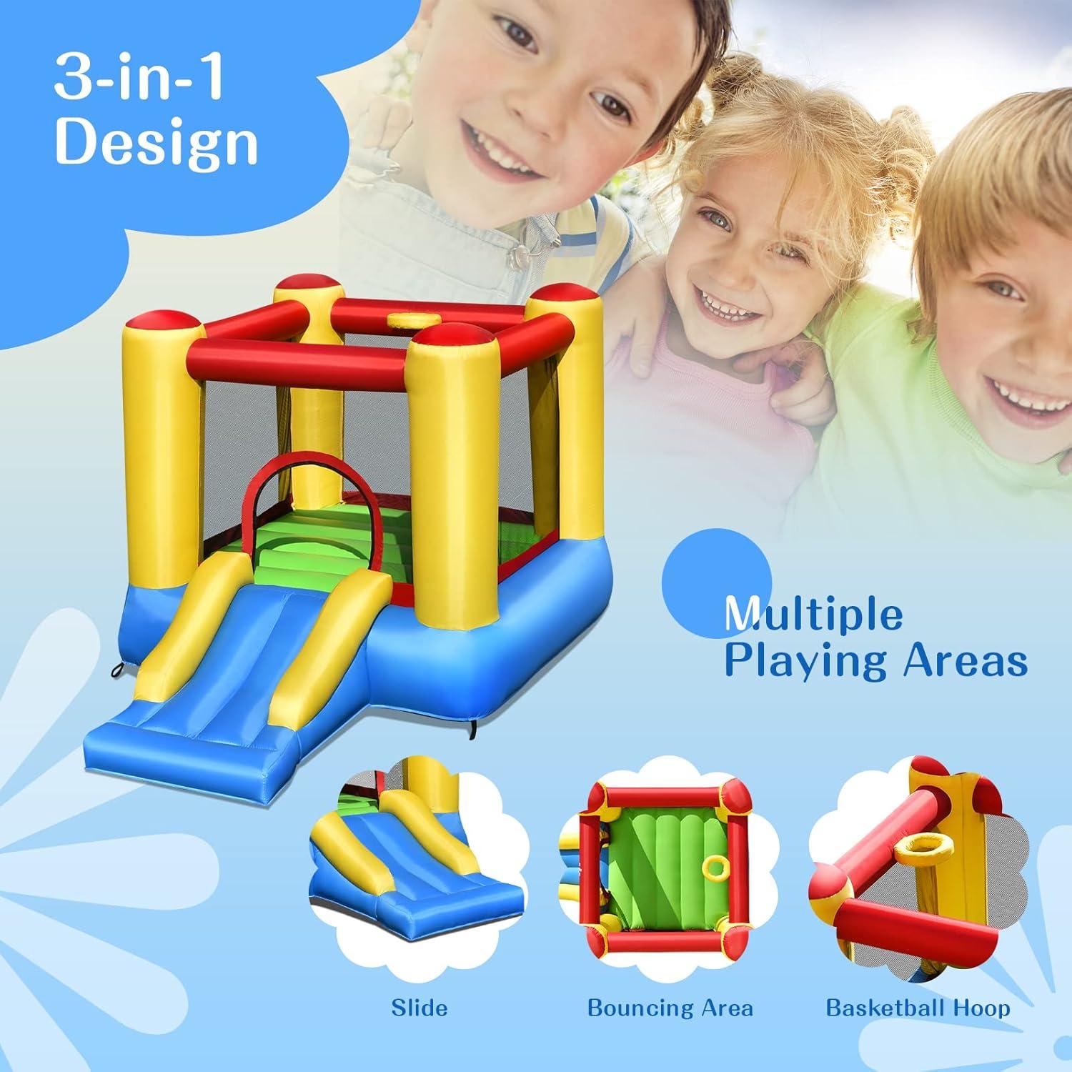 Costway Inflatable Bounce Castle Kids Jumping Bouncer Indoor Outdoor Blower Excluded