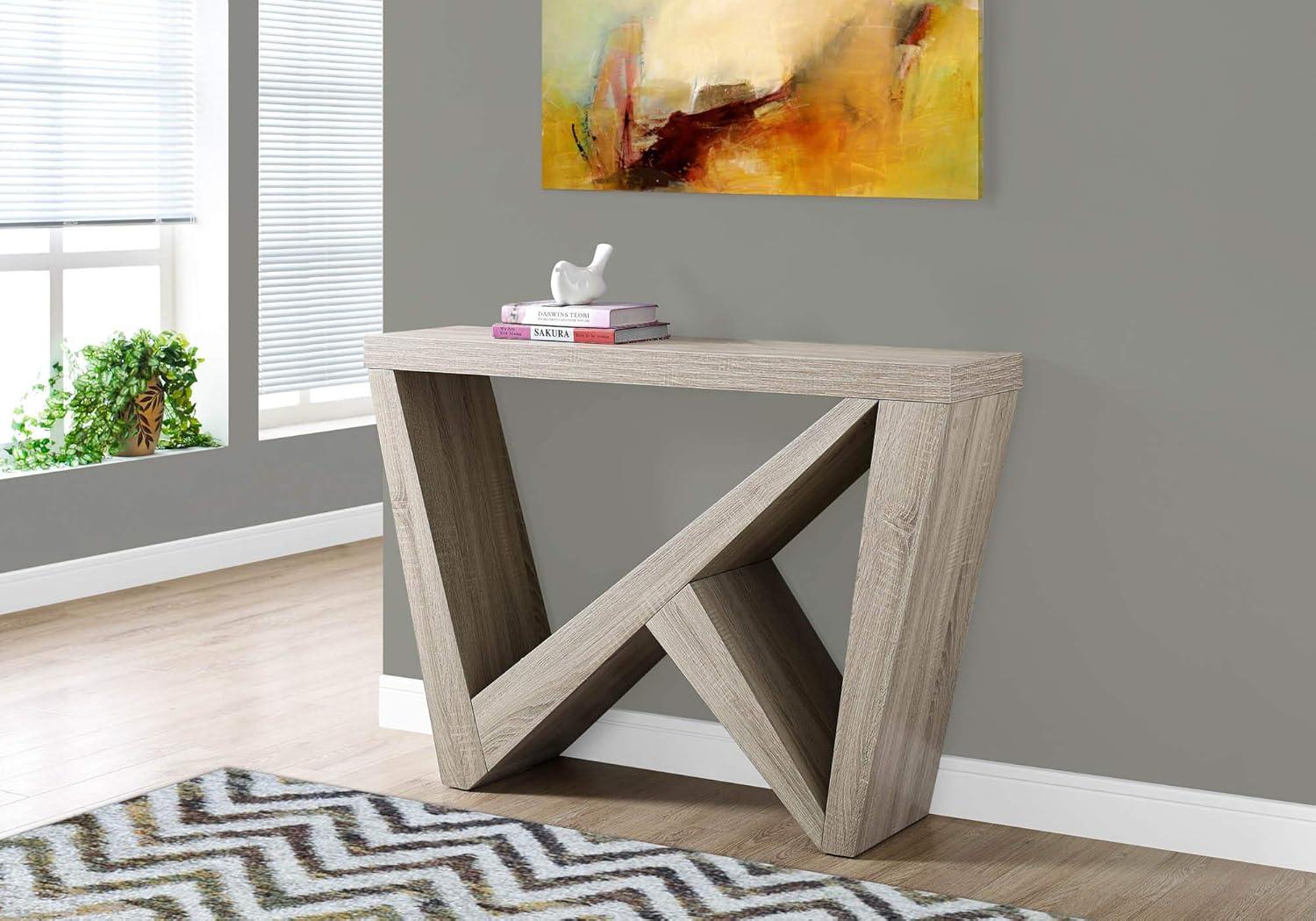 Gray Wood Modern Rectangular Console Table