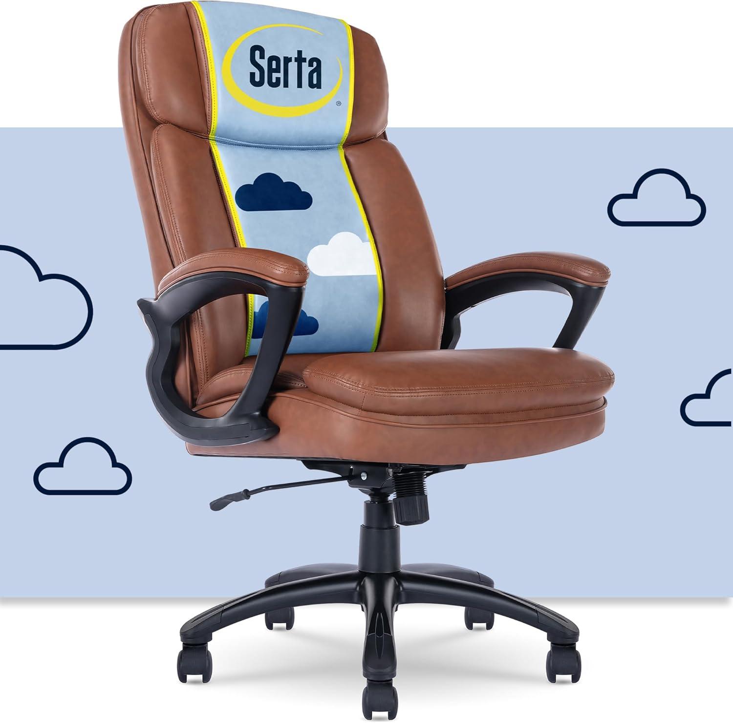 Serta Fairbanks Big and Tall High Back Executive Office and Gaming Chair with Layered Body Pillows