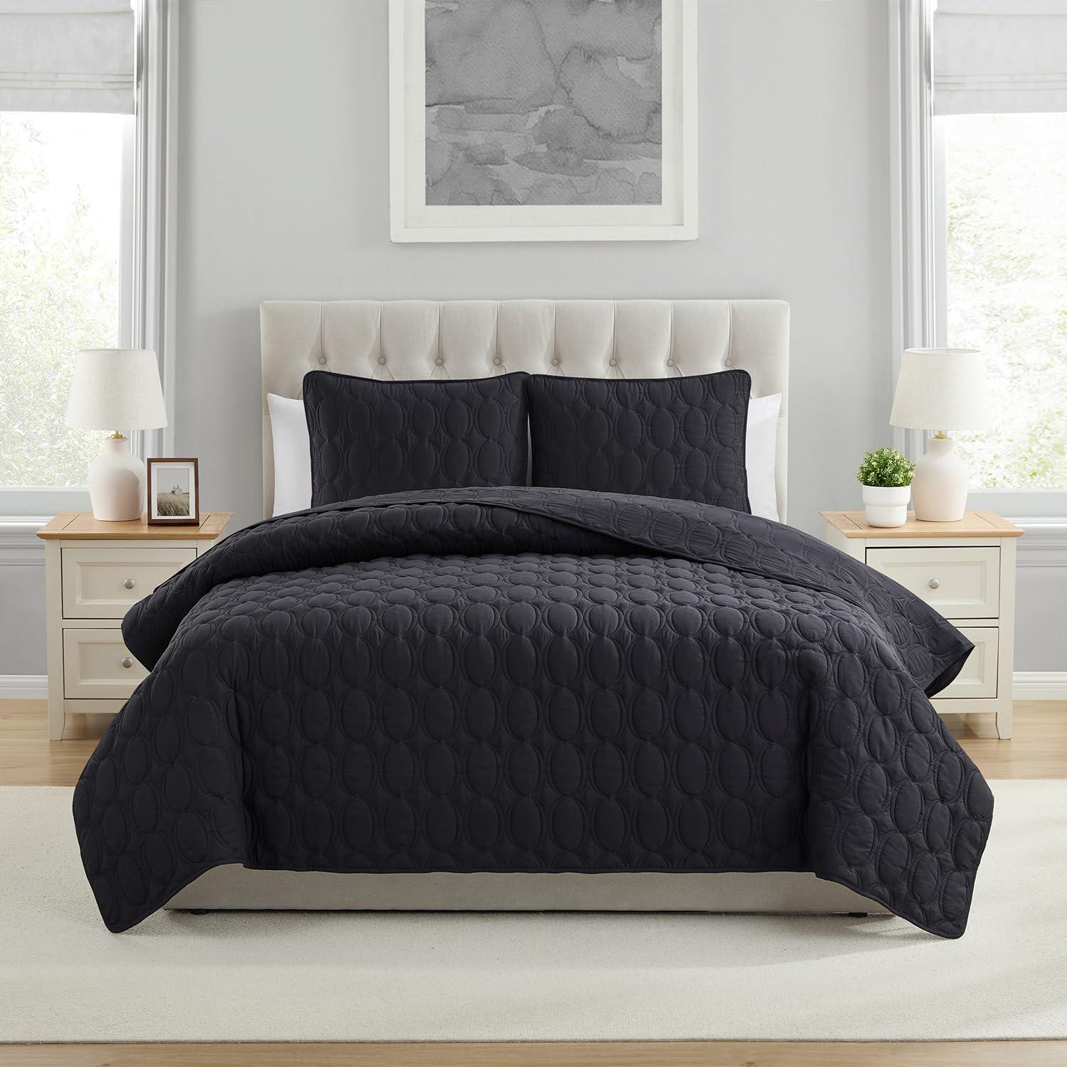 Nina Embossed Basketweave Quilt Set