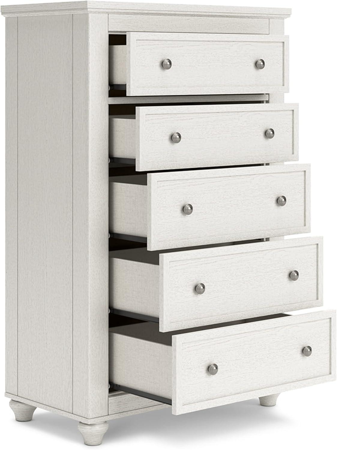 White Traditional Cottage 5-Drawer Chest