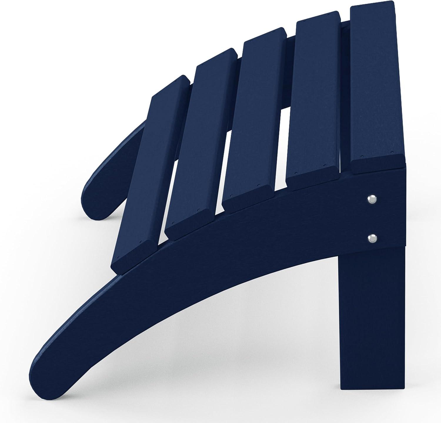 WestinTrends All-Weather Outdoor Patio Poly Adirondack Ottoman Footrest, Navy Blue