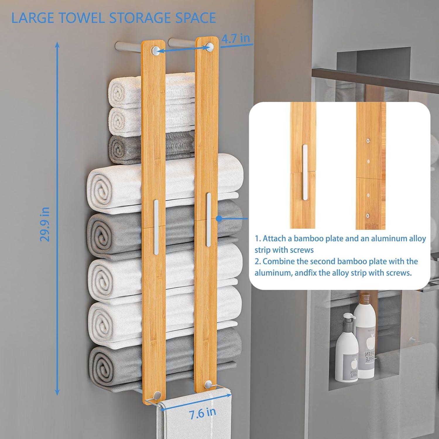 Wood 2 Wall Towel Rack