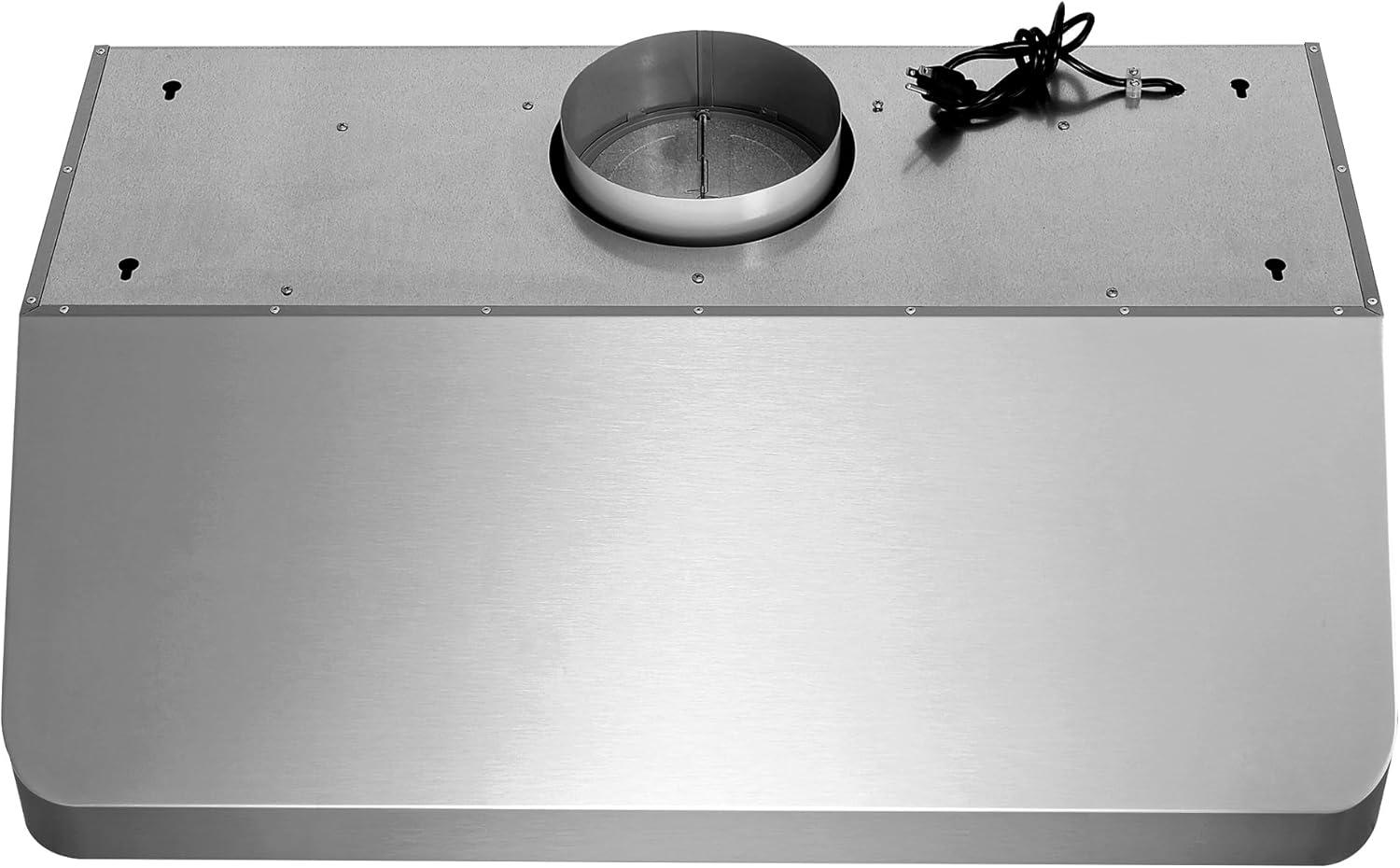 Cosmo 36 in. Ducted Under Cabinet Range Hood in Stainless Steel with Push Button Controls, Permanent Filters, LED Lights