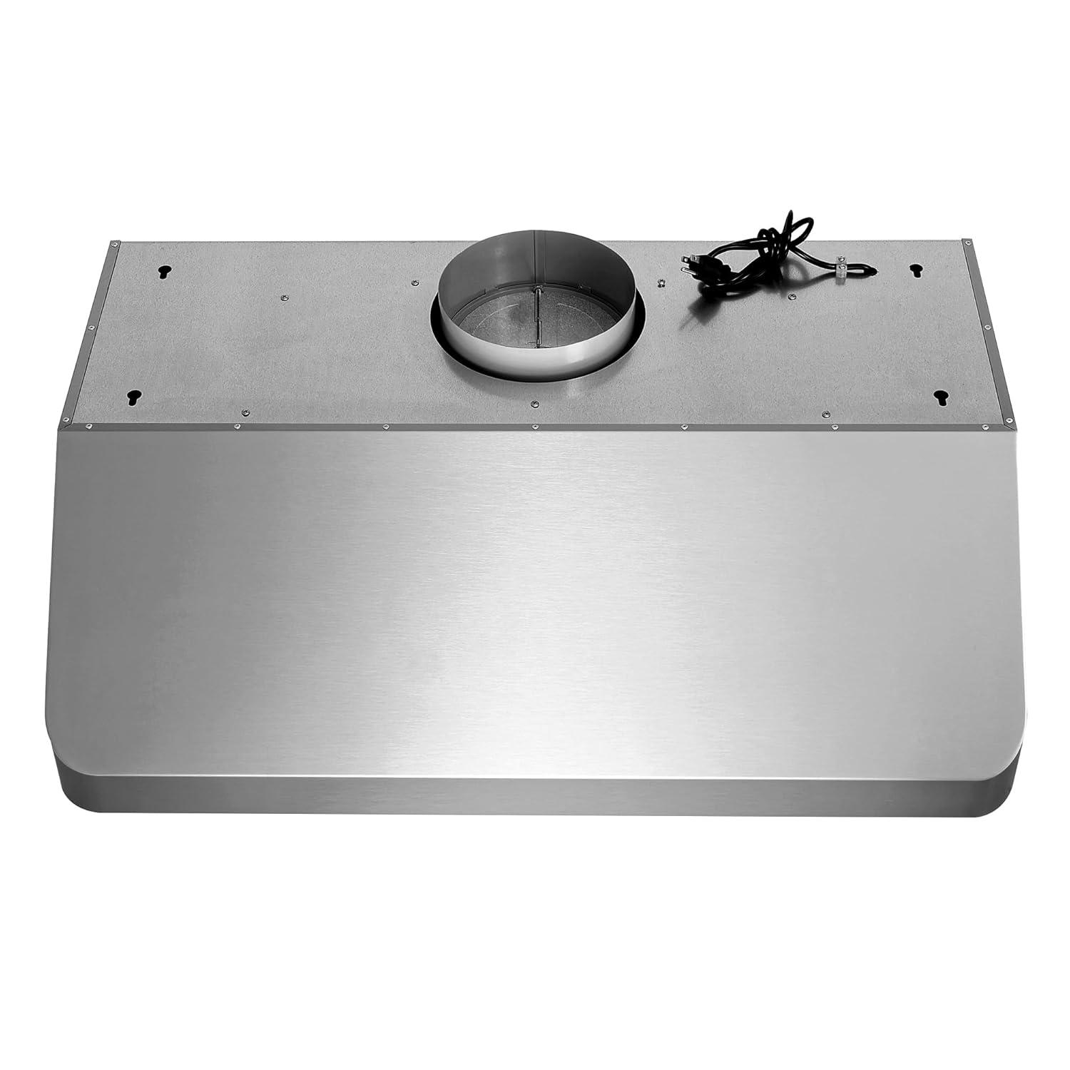 Cosmo 36 in. Ducted Under Cabinet Range Hood in Stainless Steel with Push Button Controls, Permanent Filters, LED Lights