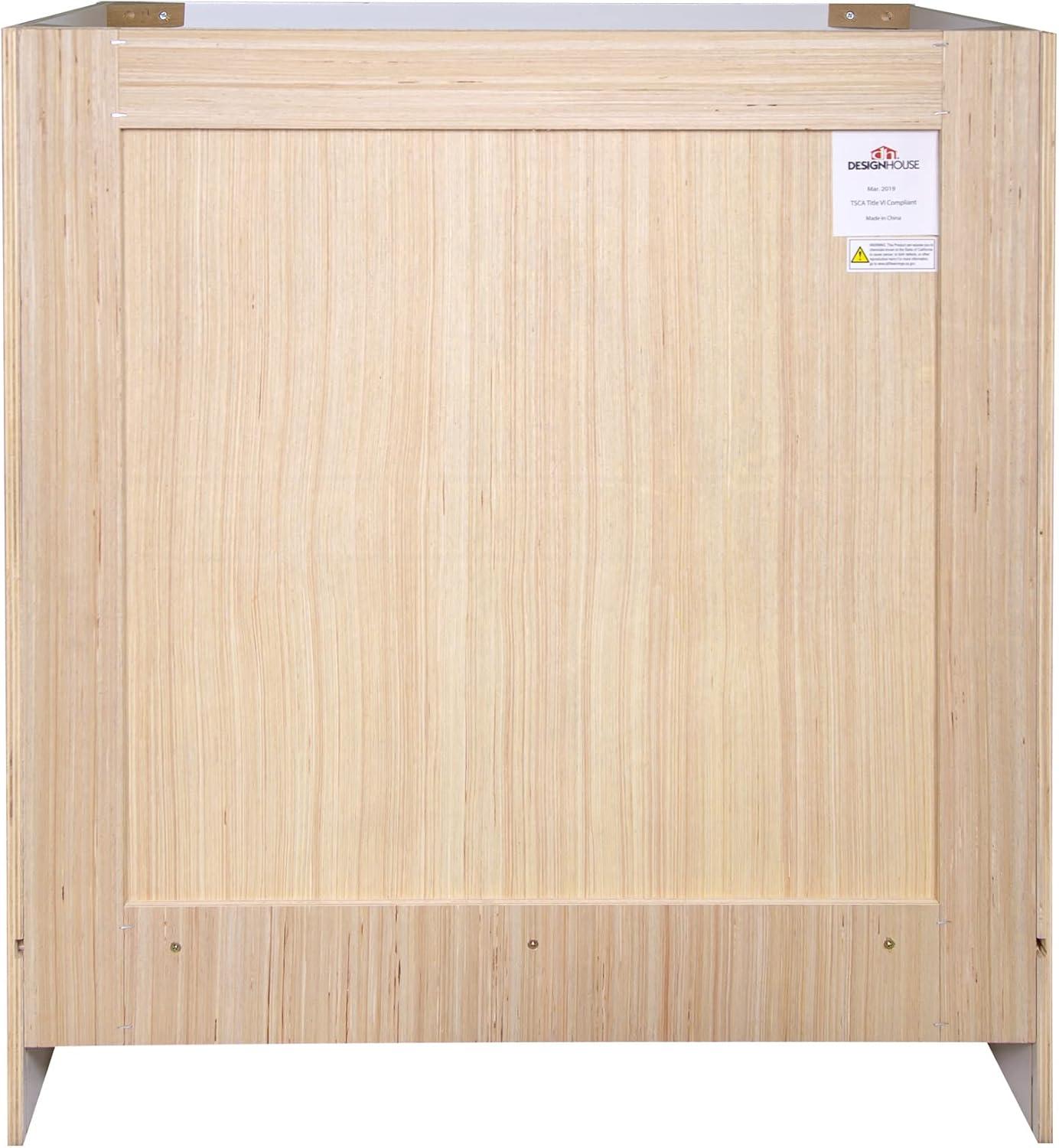 Brookings Modern White Maple 30" Bathroom Vanity Cabinet