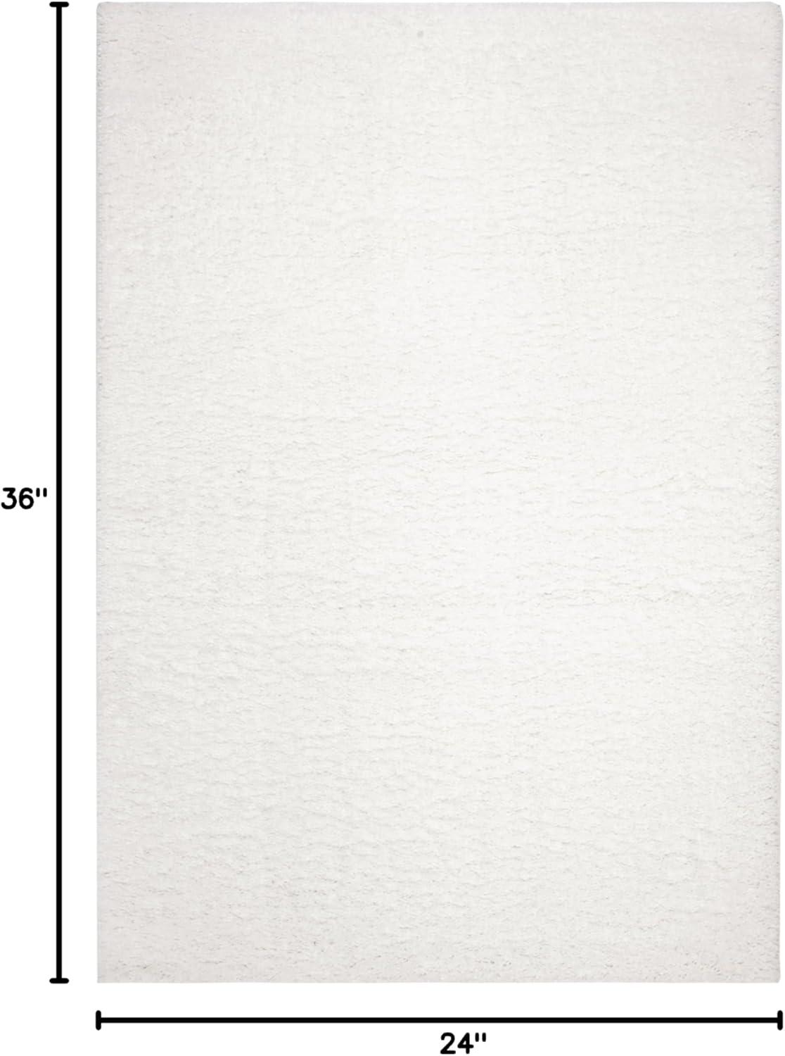 SAFAVIEH August Carlene Solid Plush Shag Area Rug, White, 9' x 12'