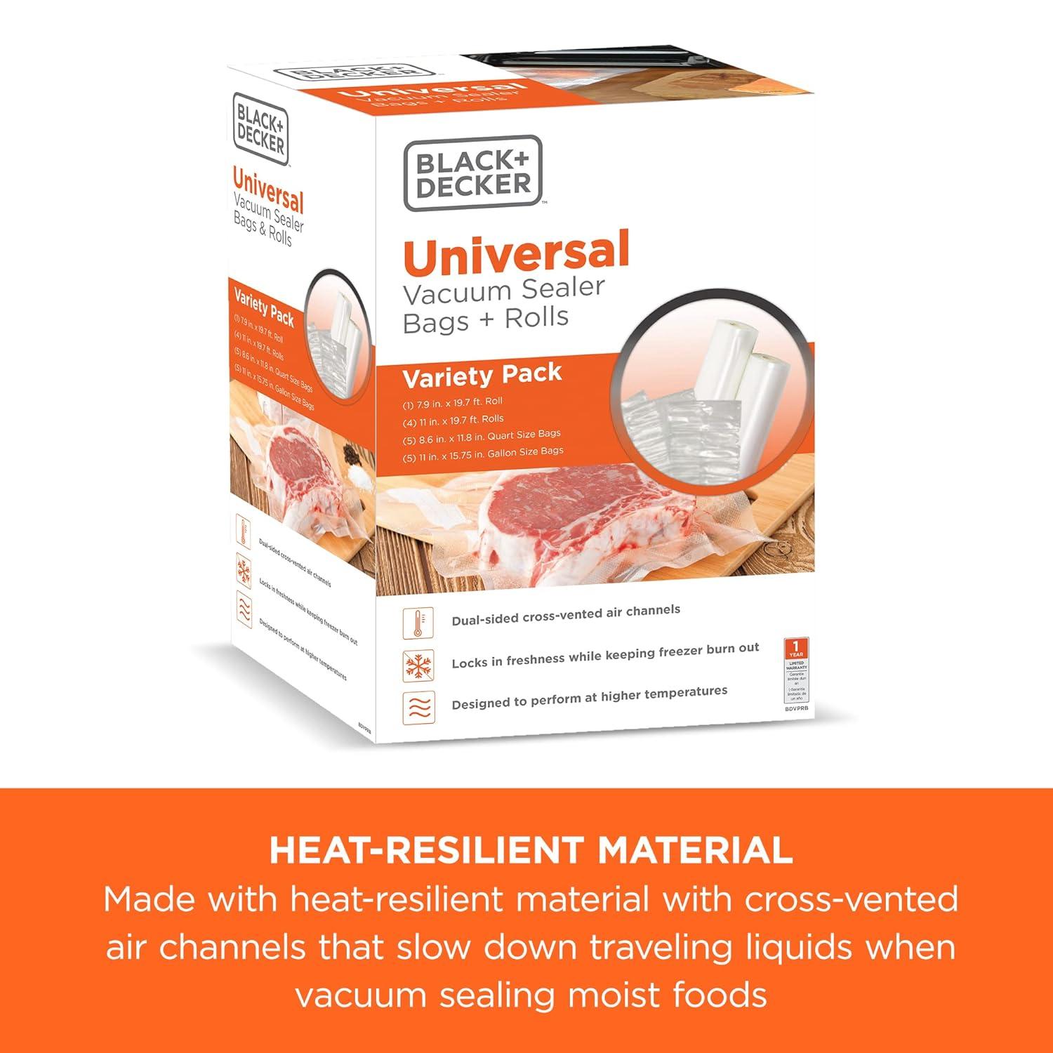 BLACK+DECKER BDVPRB Vacuum Sealer Bags And Rolls Variety Pack