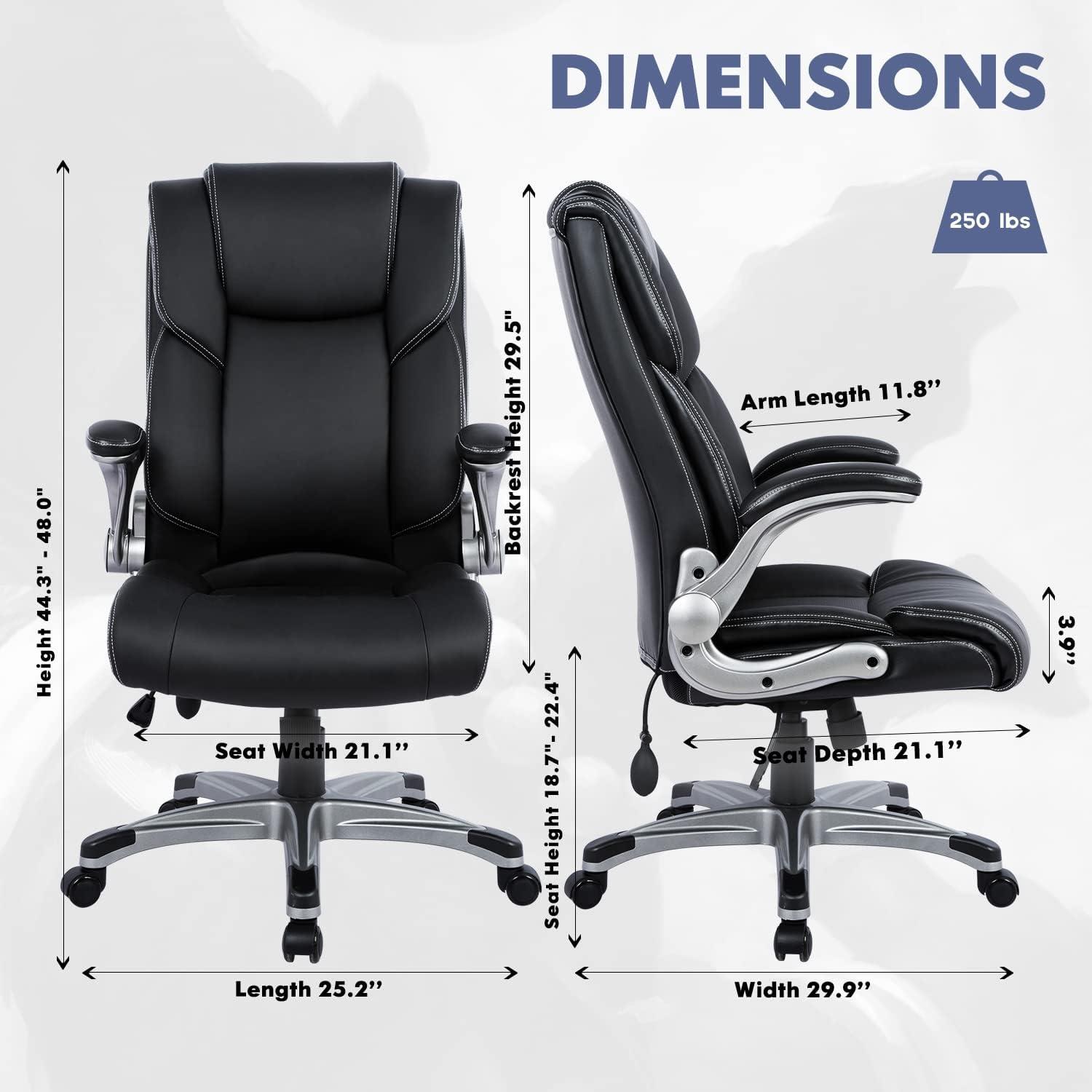 Black Ergonomic High Back Leather Executive Swivel Chair