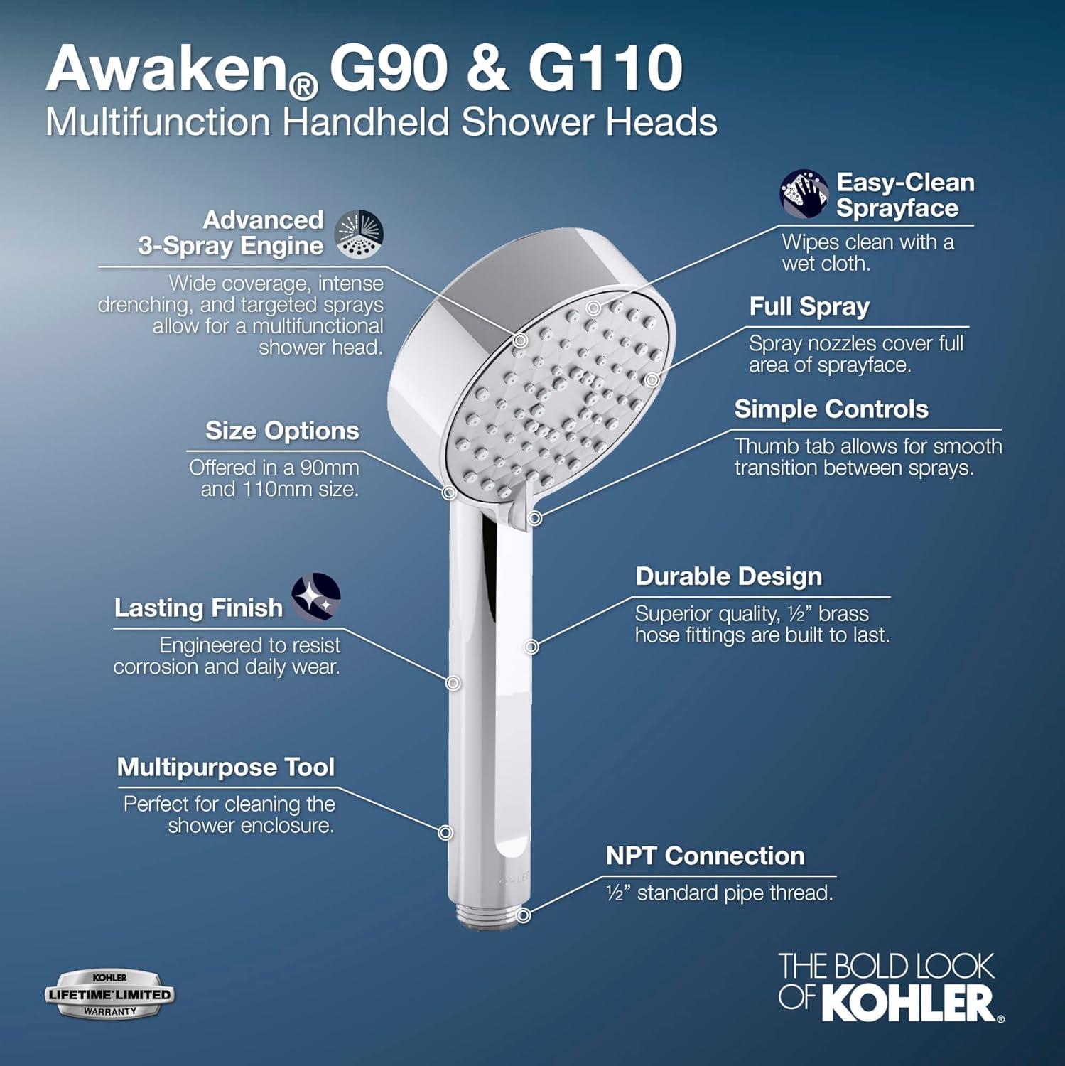 Awaken G110 Multifunction 2.5 Gpm Handshower