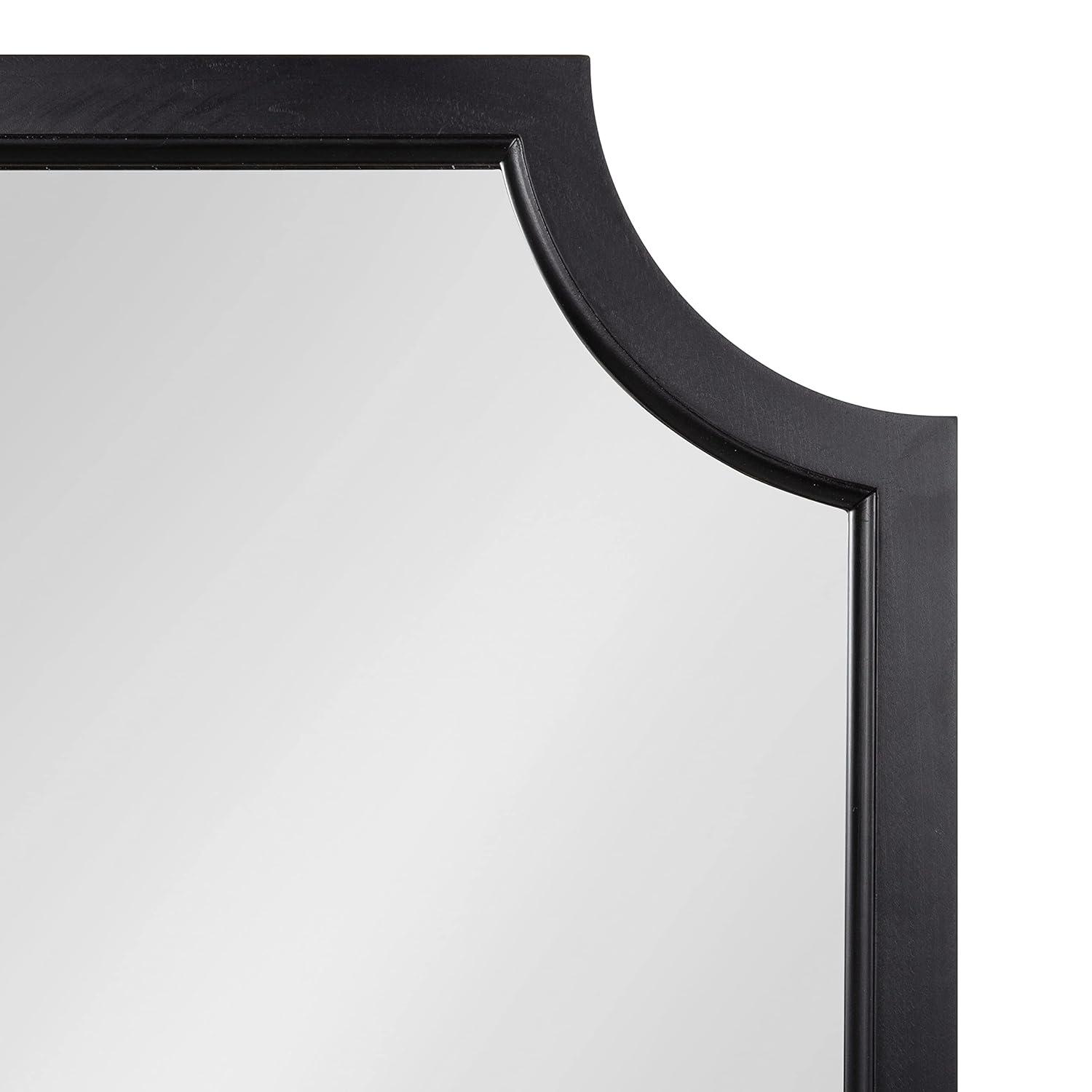 20" x 30" Hogan Scallop Wall Mirror Black - Kate & Laurel All Things Decor: MDF Frame, Easy Wall Mount