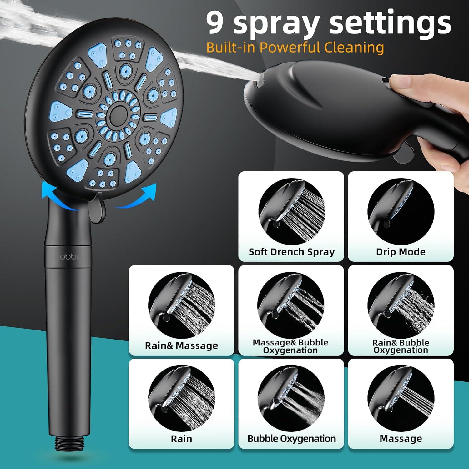 Easy To Install And Use: This Shower Heads With Handheld Spray Combo Truly Easy To Install With Universal G1/2 Threaded Connector For Any Standard Shower Pipe Or Water Pipe. Easy To Install In Minutes Without Any Tools, No Need To Hire A Plumber