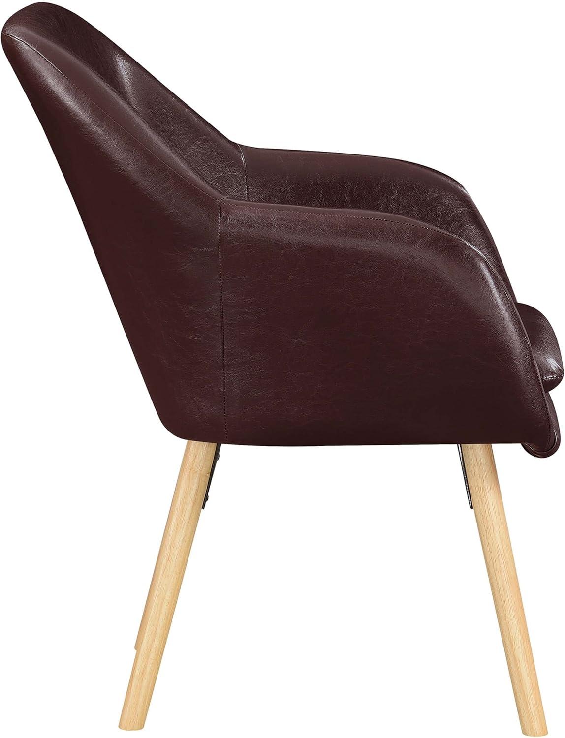 Convenience Concepts Take a Seat Charlotte Wingback Upholstered Accent Armchair, Espresso Faux Leather