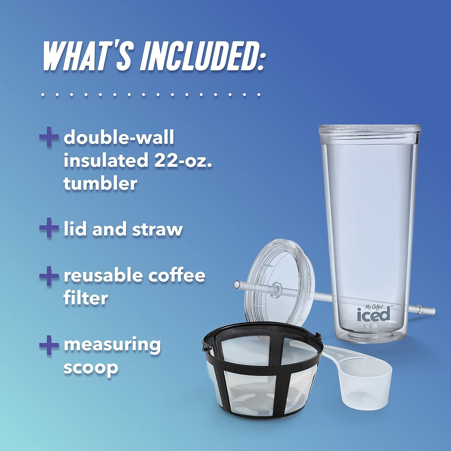 Sleek Black Programmable Iced Coffee Maker with Reusable Filter