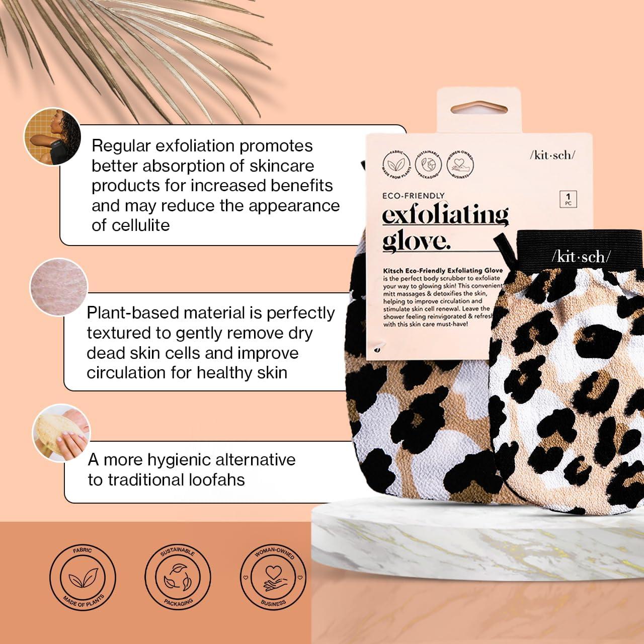 Kitsch Eco-Friendly Exfoliating Glove - Leopard